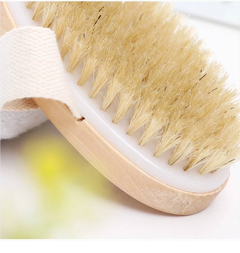 Exfoliating Wooden Body Brush with Natural Bristles