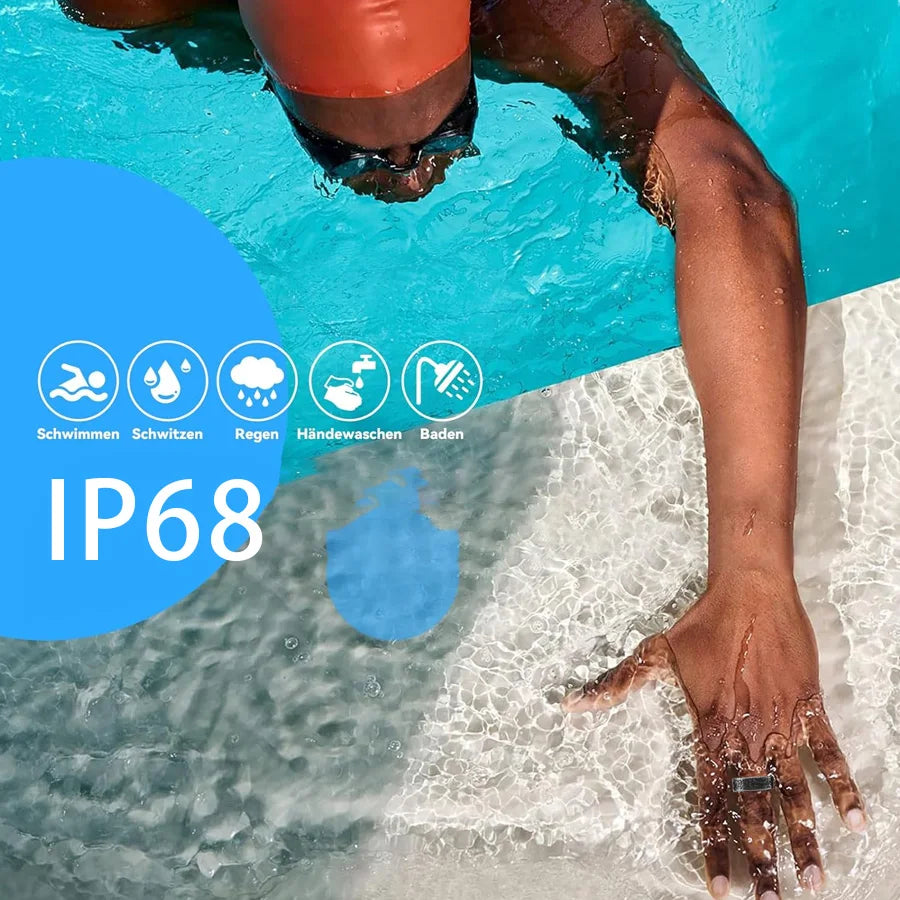 Smart Ring Heart Rate & Oximeter Monitor – IP68, Multi-Sport for Android & iOS