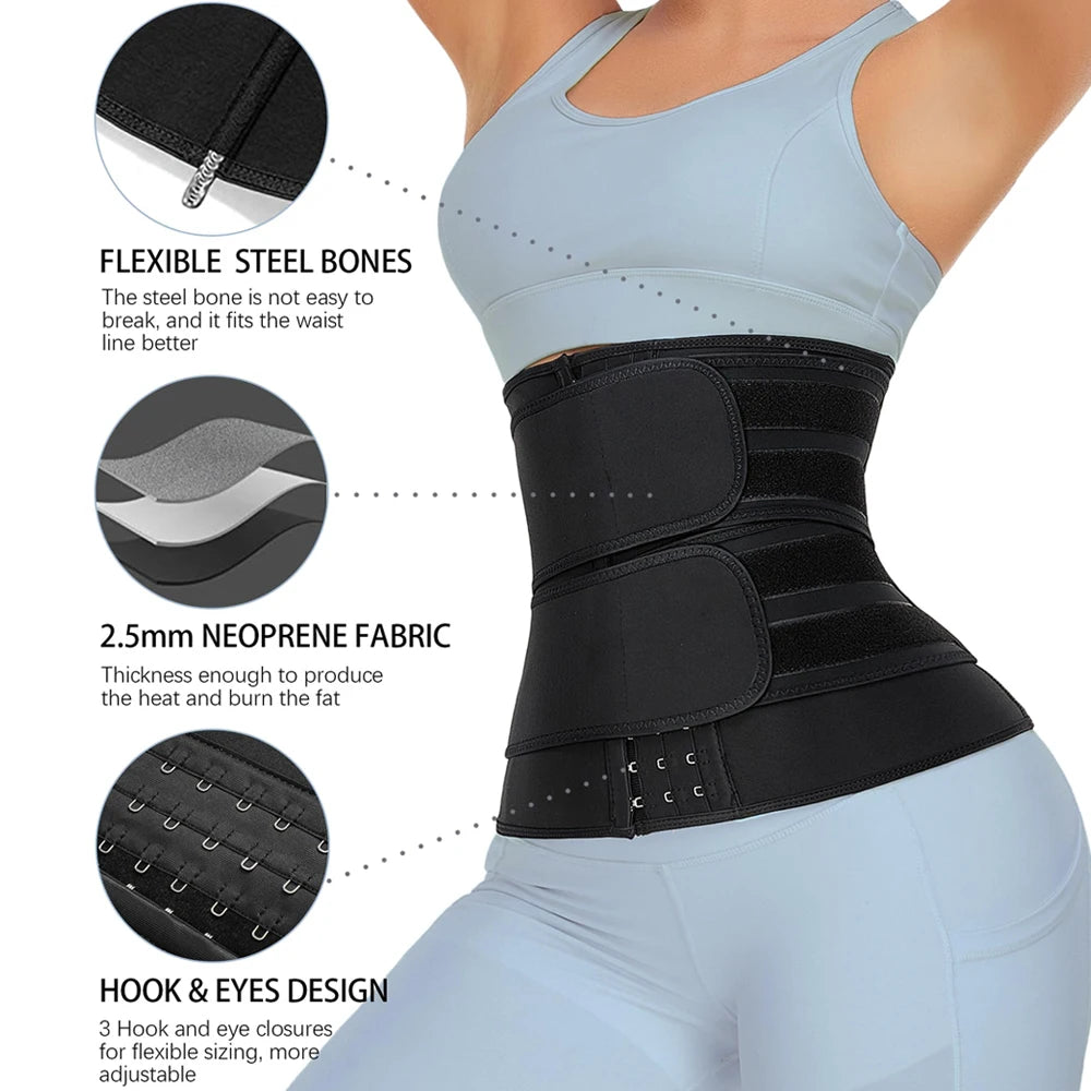 Neoprene Waist Trainer Belt – Tummy Control Sweat Cincher for Workout