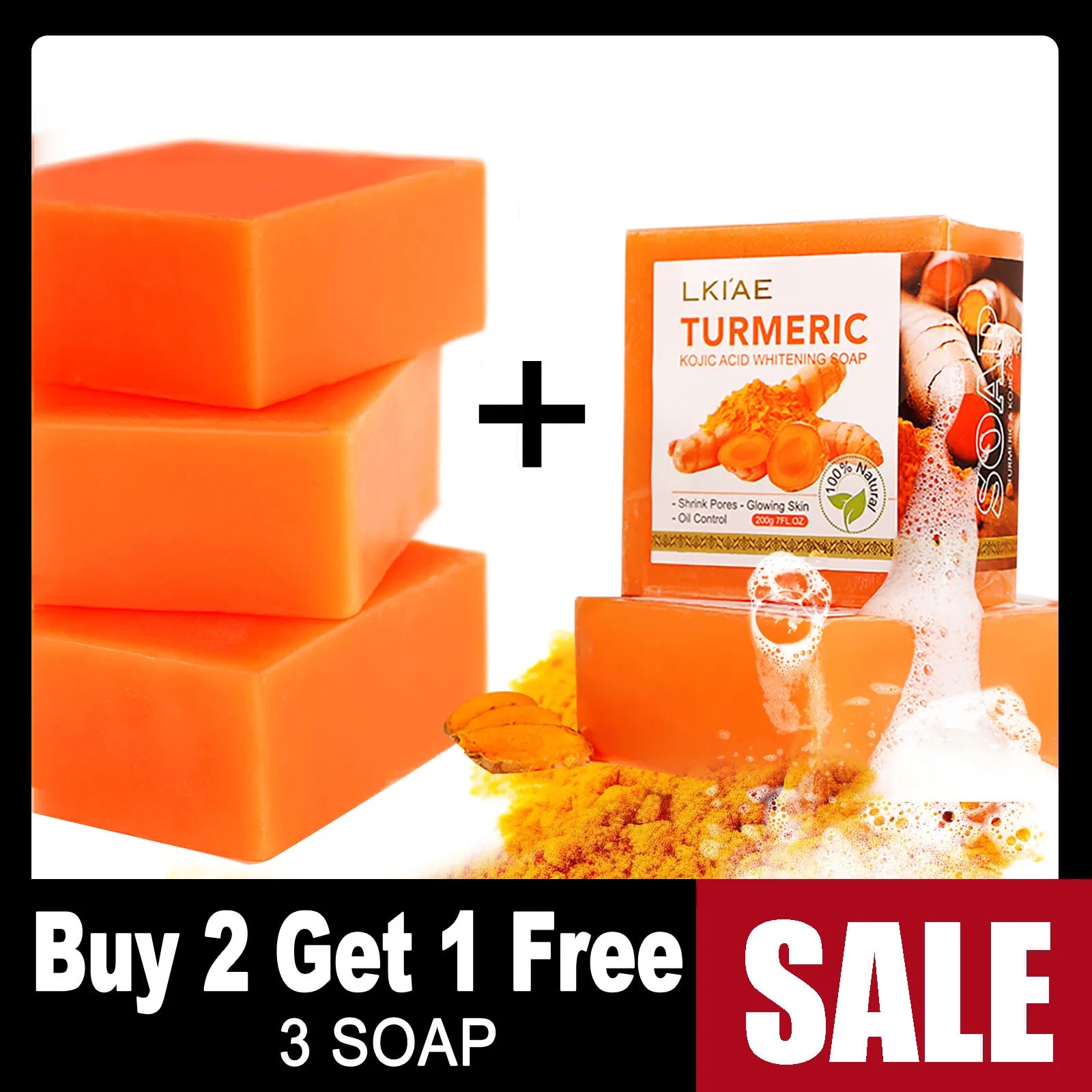 Natural Turmeric Body Wash – Brightening & Deep Cleansing Soap Bar 2 for 1
