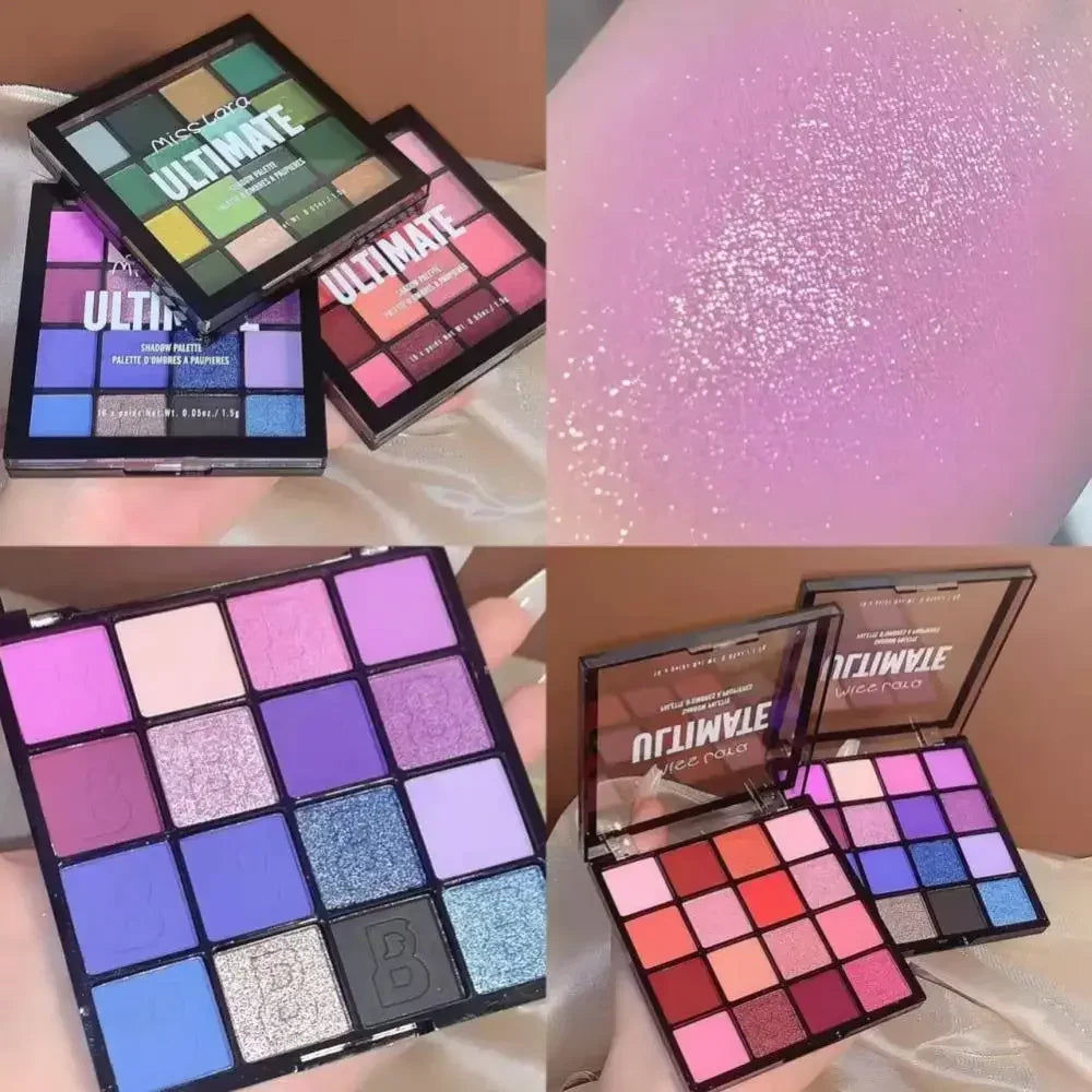 16-Color Matte & Shimmer Eyeshadow Palette – High-Pigment & Waterproof