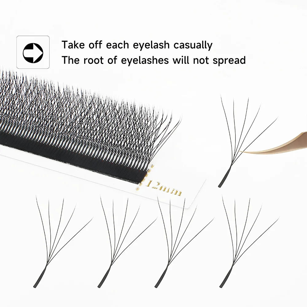 XIUSUZAKI 5D W Lash Fans – Soft Black Volume Eyelash Extensions