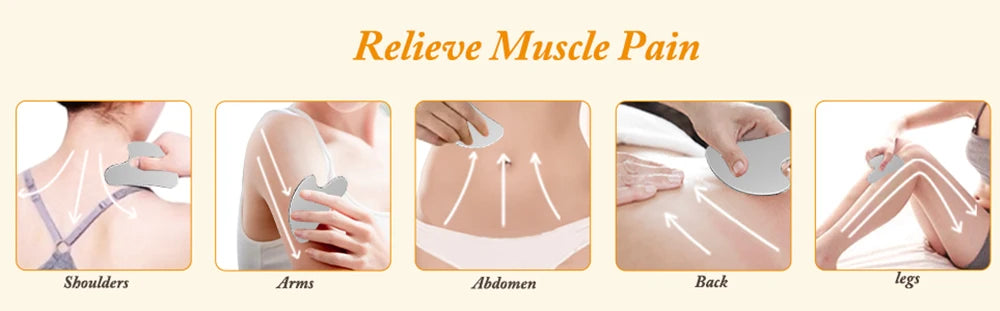 Stainless Steel Gua Sha Scraper – Face & Body Massage Tool
