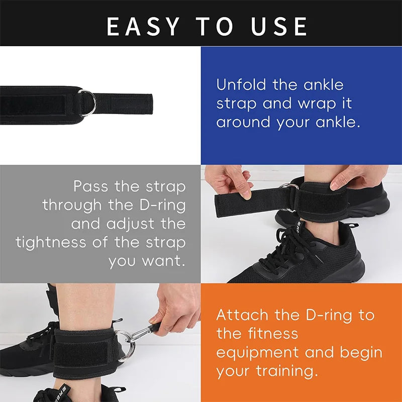 Fitness Ankle Buckle Strap – Leg & Hip Training Attachment for Cable Machines