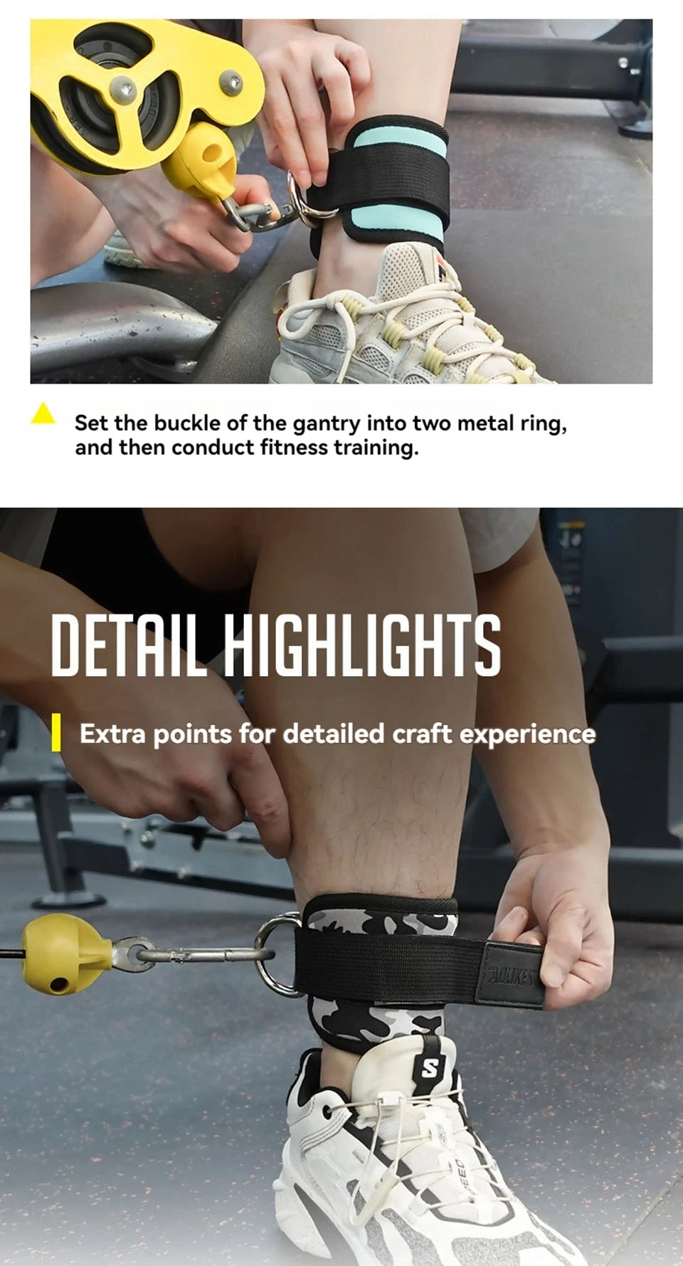 AOLIKES Adjustable Ankle/Wrist Cuffs – Padded Straps for Cable Glute Workouts