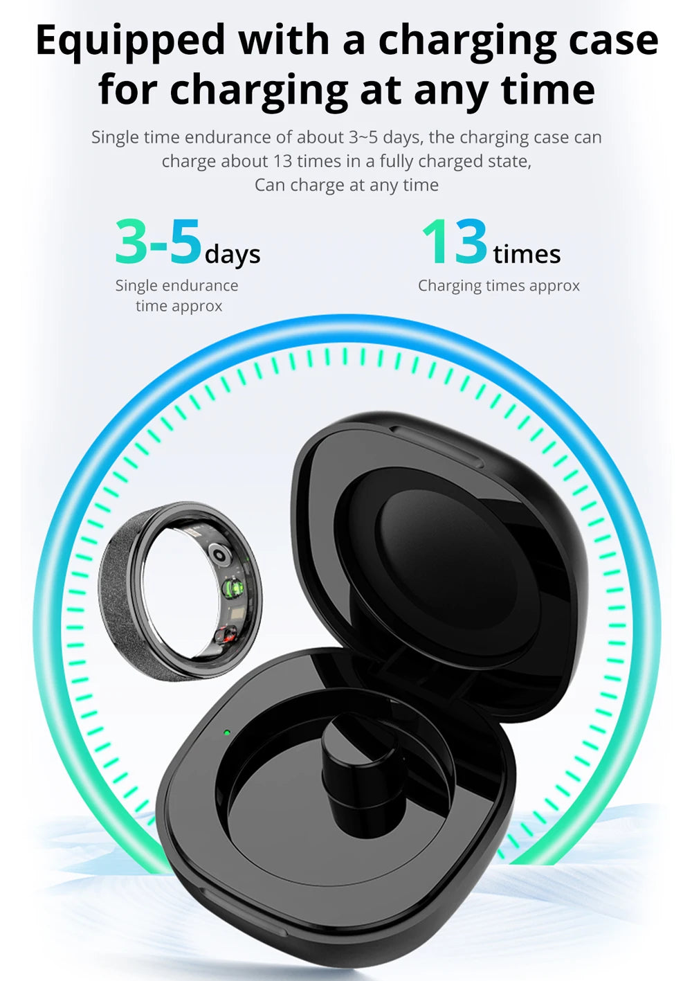 COLMI R10 Smart Ring – Health, Sleep Monitor & 5ATM Waterproof with Charging Case