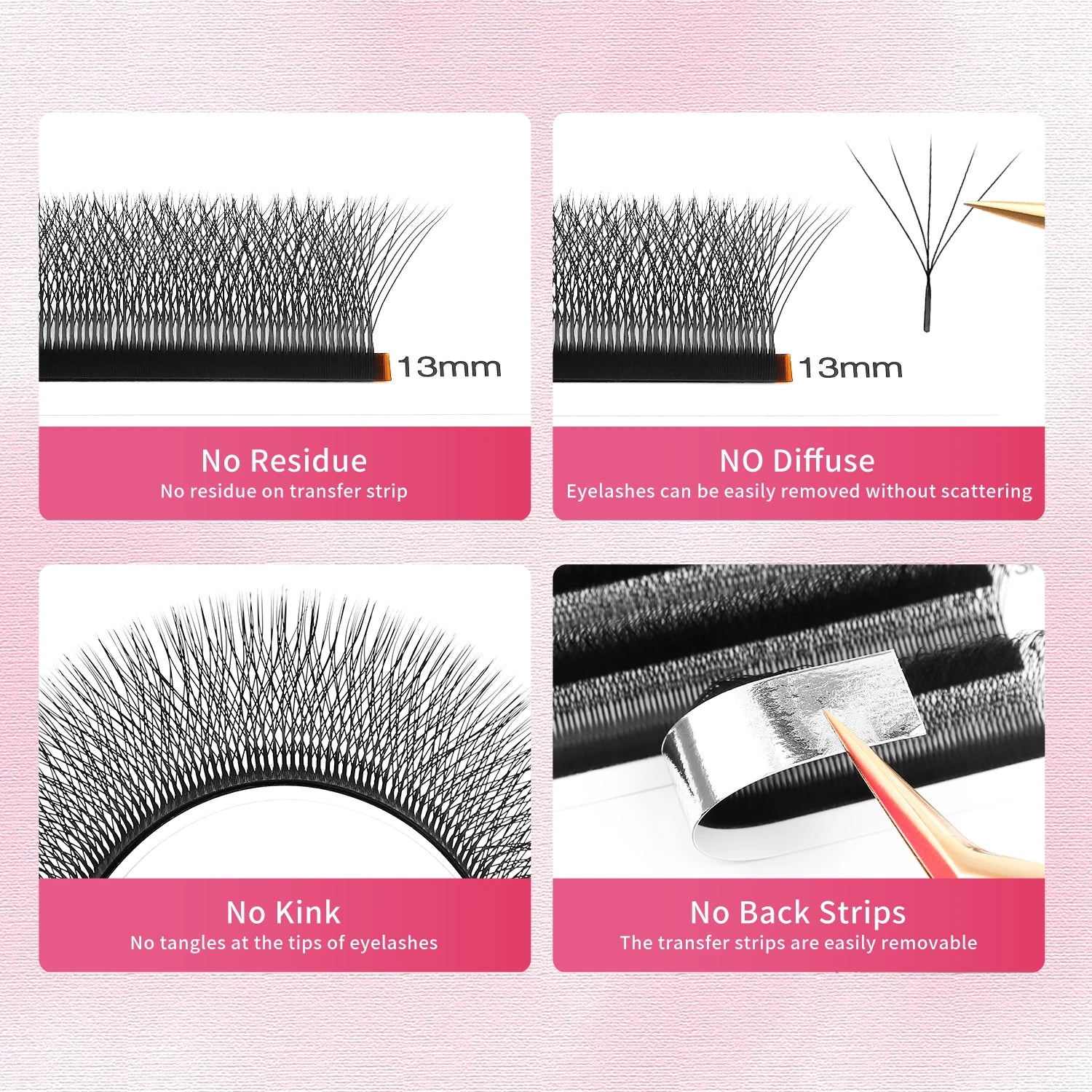 XIUSUZAKI 5D W Lash Fans – Soft Black Volume Eyelash Extensions