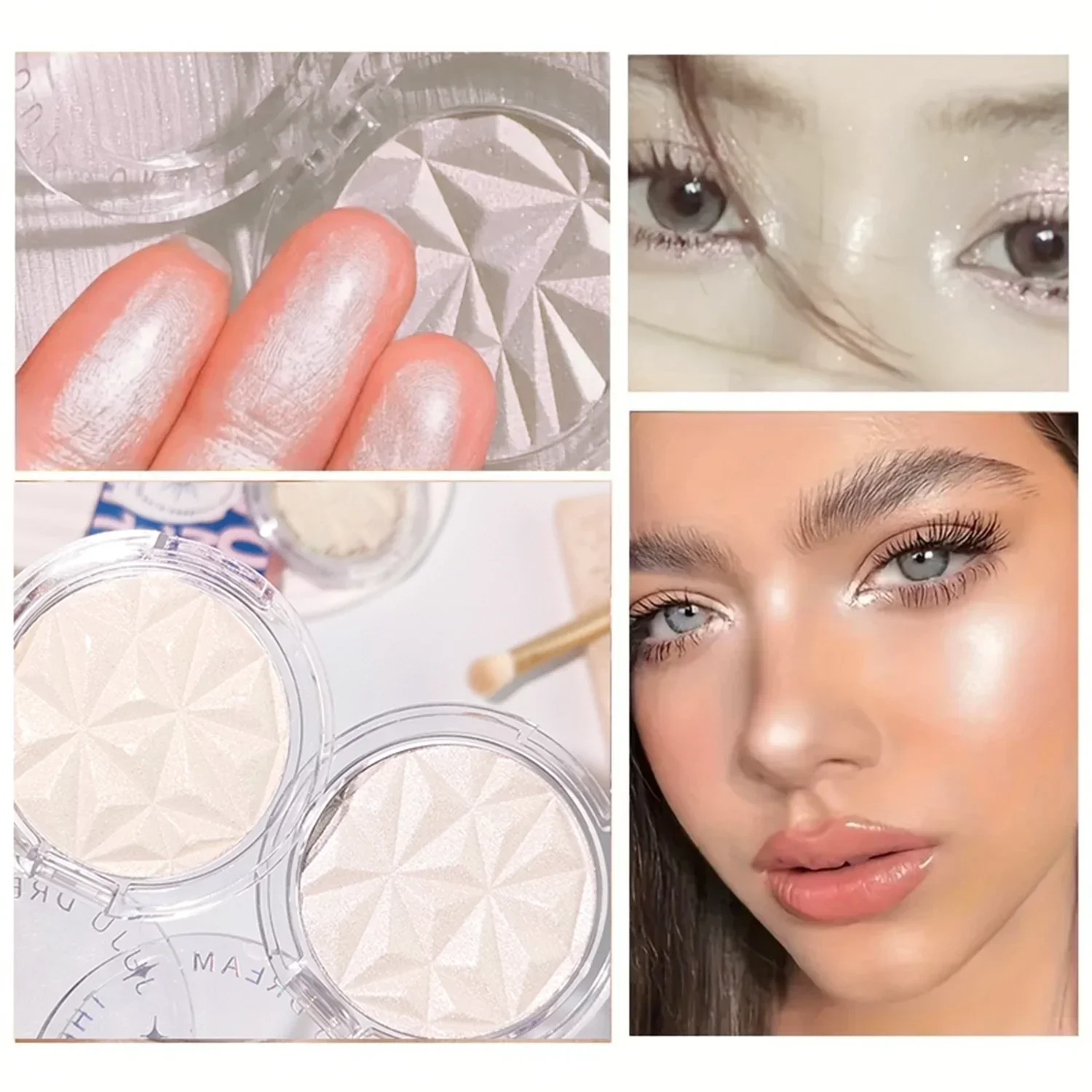 Shimmer Diamond Glow Highlighter – 2-Color Palette for Radiant Skin & Contour