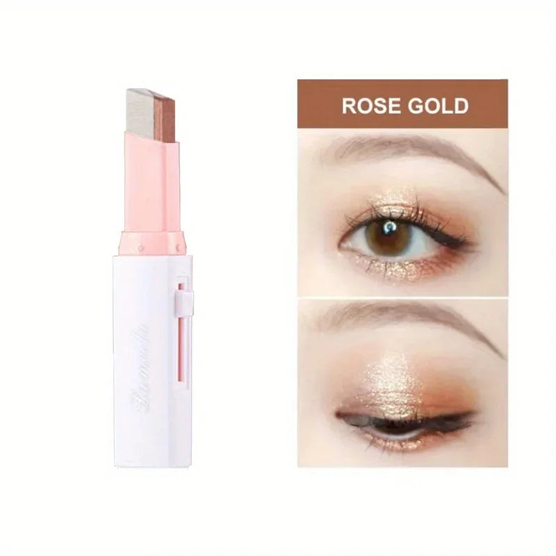2-Color Gradient Eyeshadow Stick – Natural 3D Eye Makeup, Long-Lasting Wear