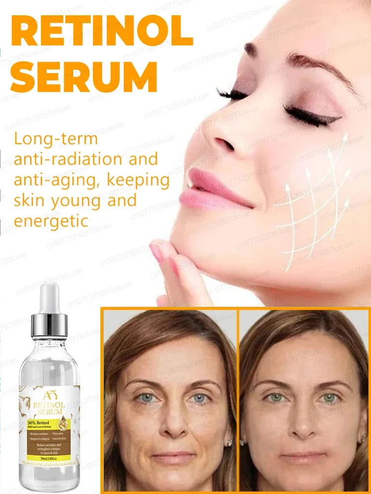 Anti-aging serum Wrinkles fade. Beauty stays.