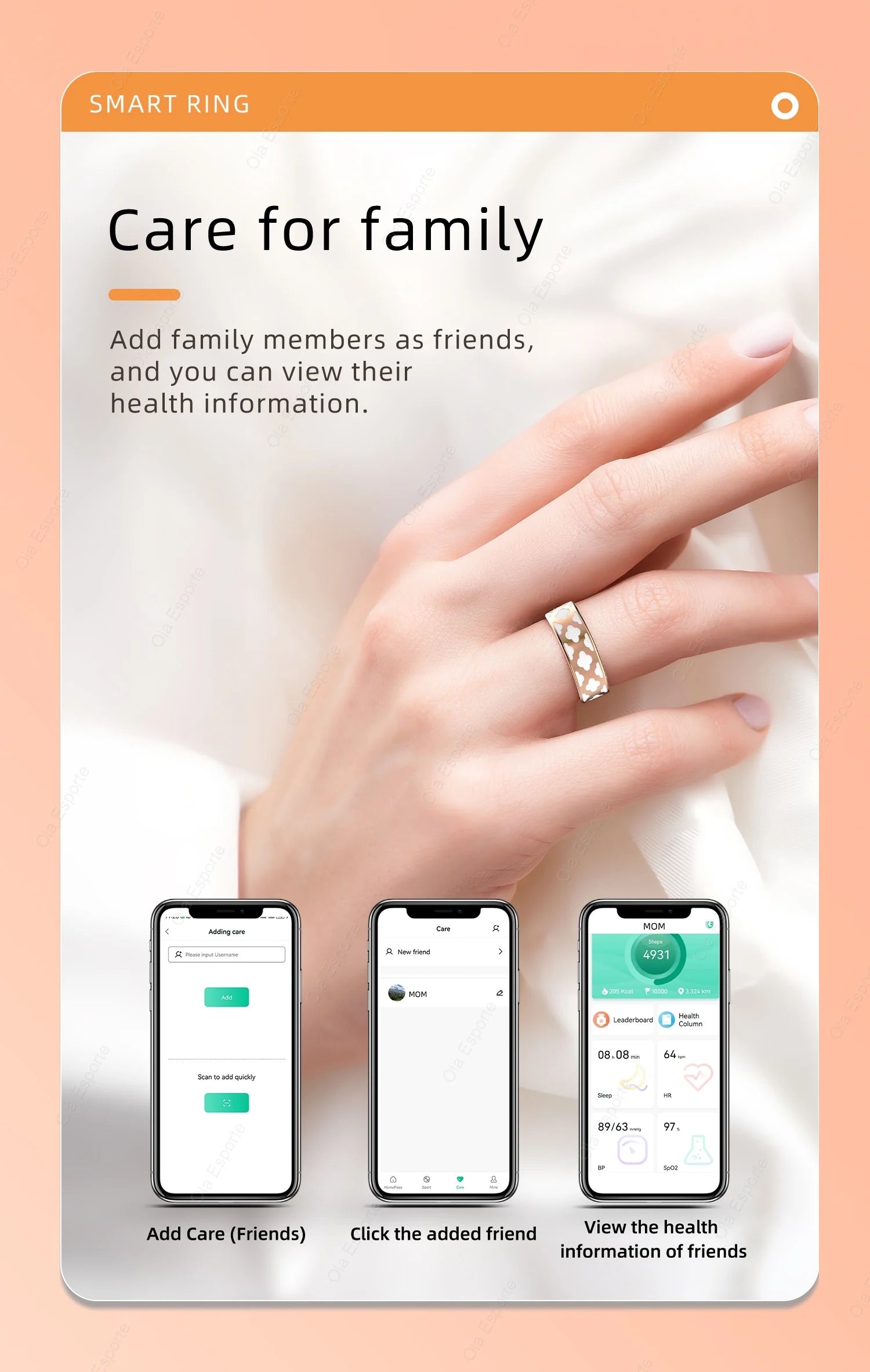 Smart Ring for Xiaomi – Heart Rate, SpO2 & Sleep Monitor Fitness Tracker
