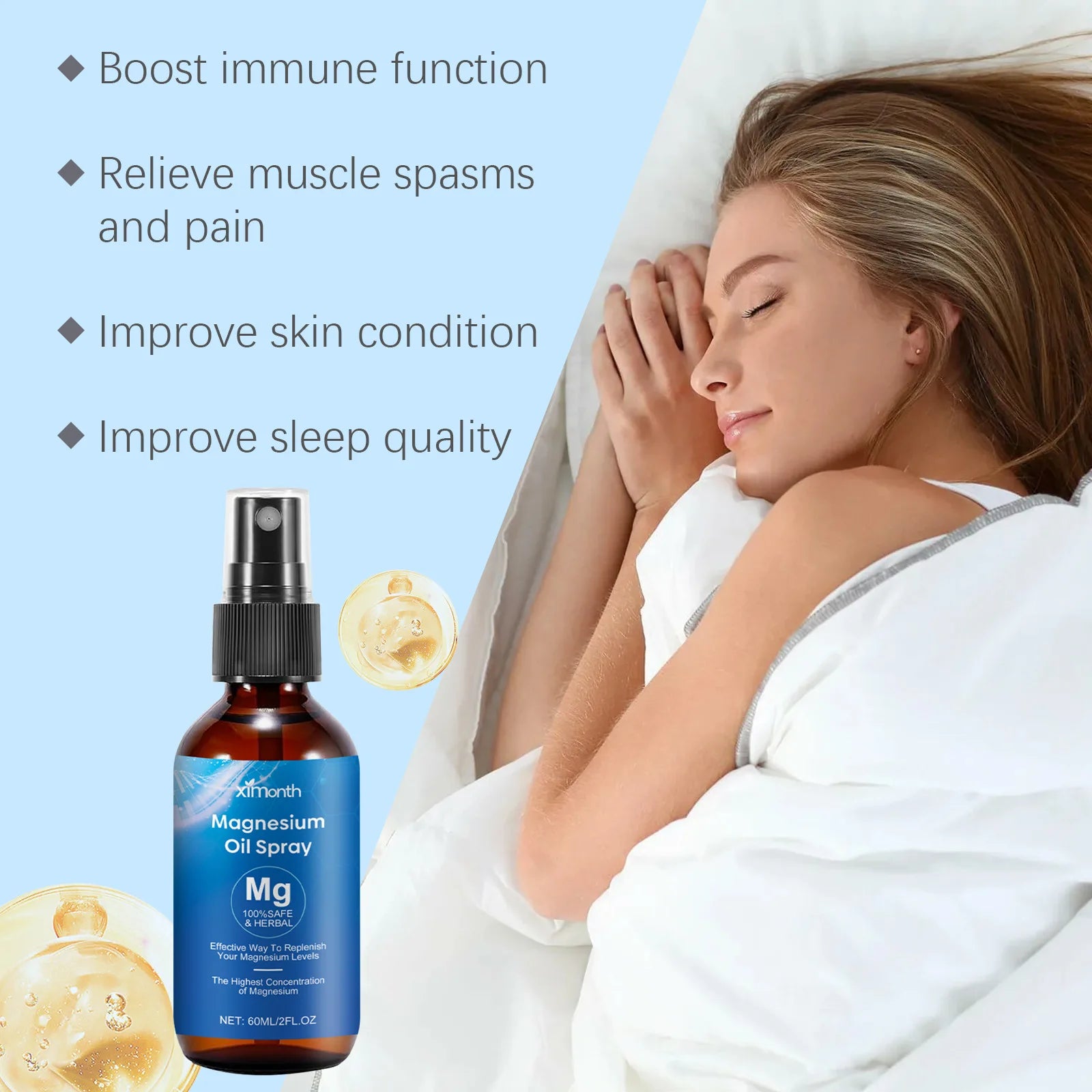 Pure Magnesium Oil Spray – Stress Relief & Sleep Support