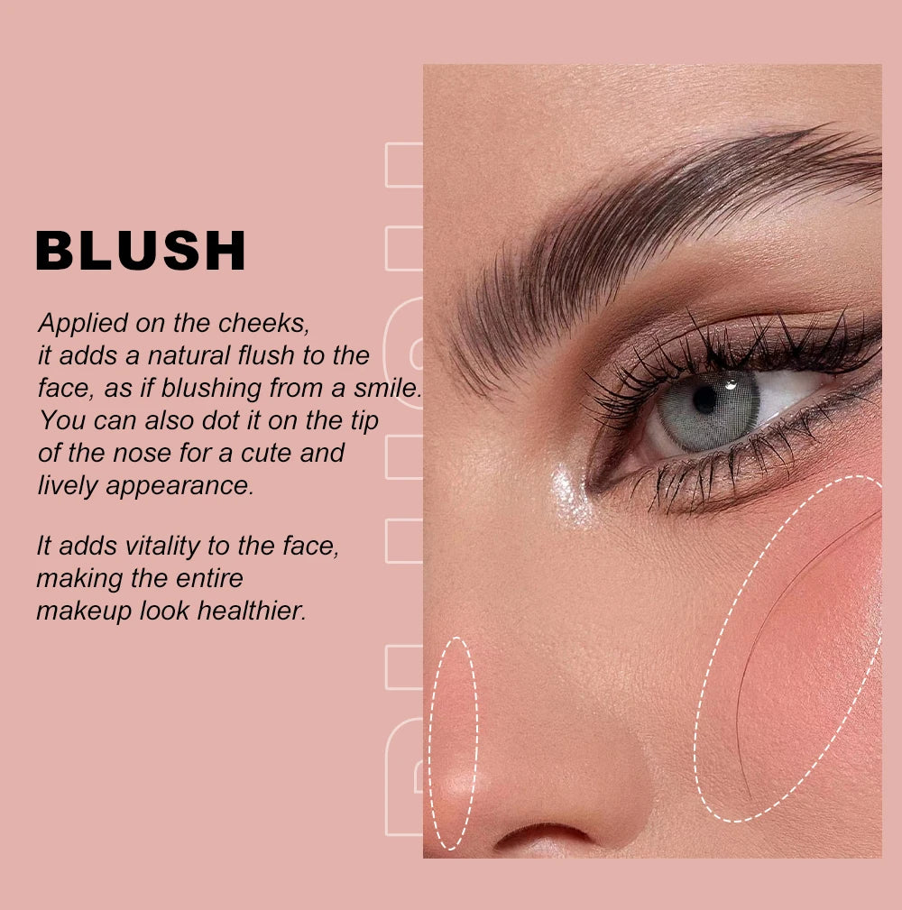 YOUNG VISION Air Cushion Blusher – 6-Color Liquid High Gloss Rouge Stick