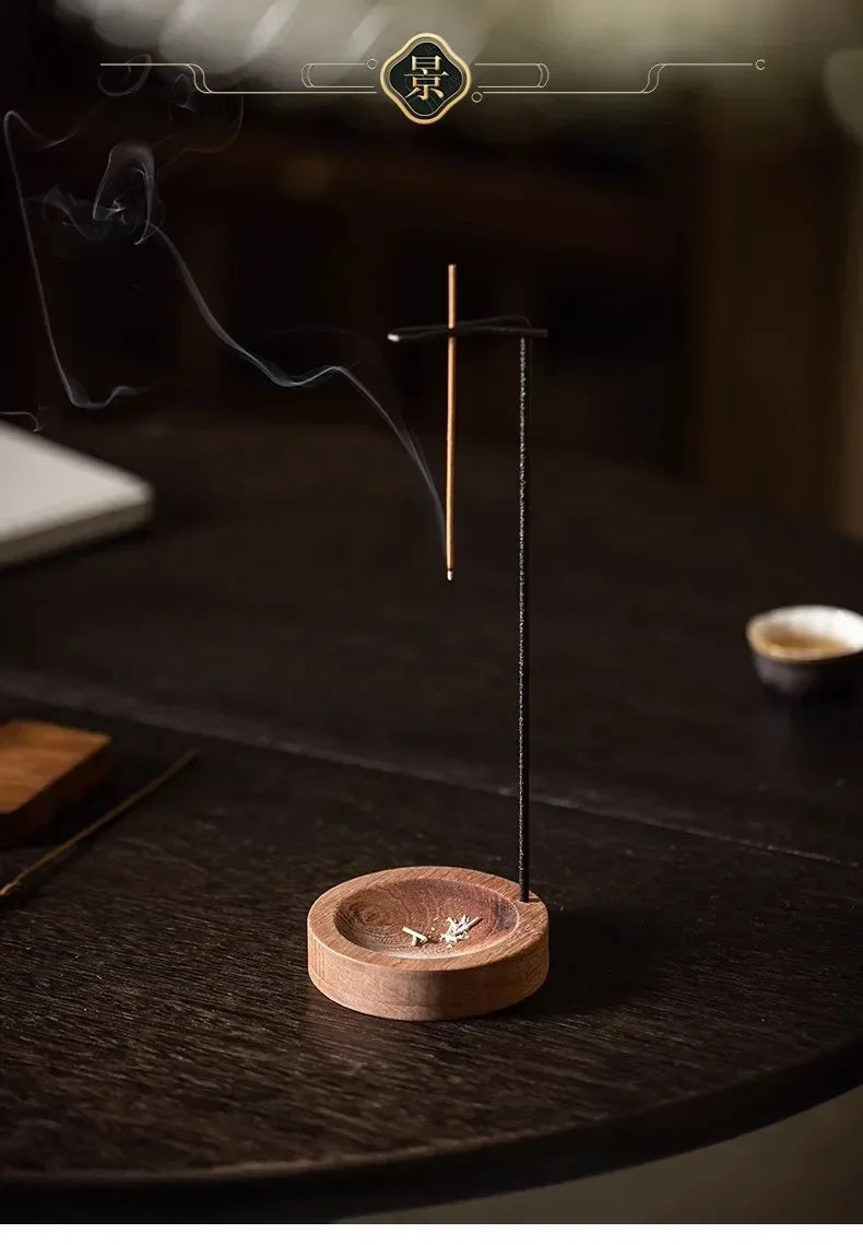 Creative Upside Down Wooden Incense Burner – Decorative Stick Holder