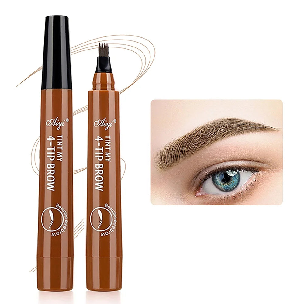 Waterproof 4-Tip Microblading Eyebrow Pencil – Natural Brow Makeup (5 Colors)