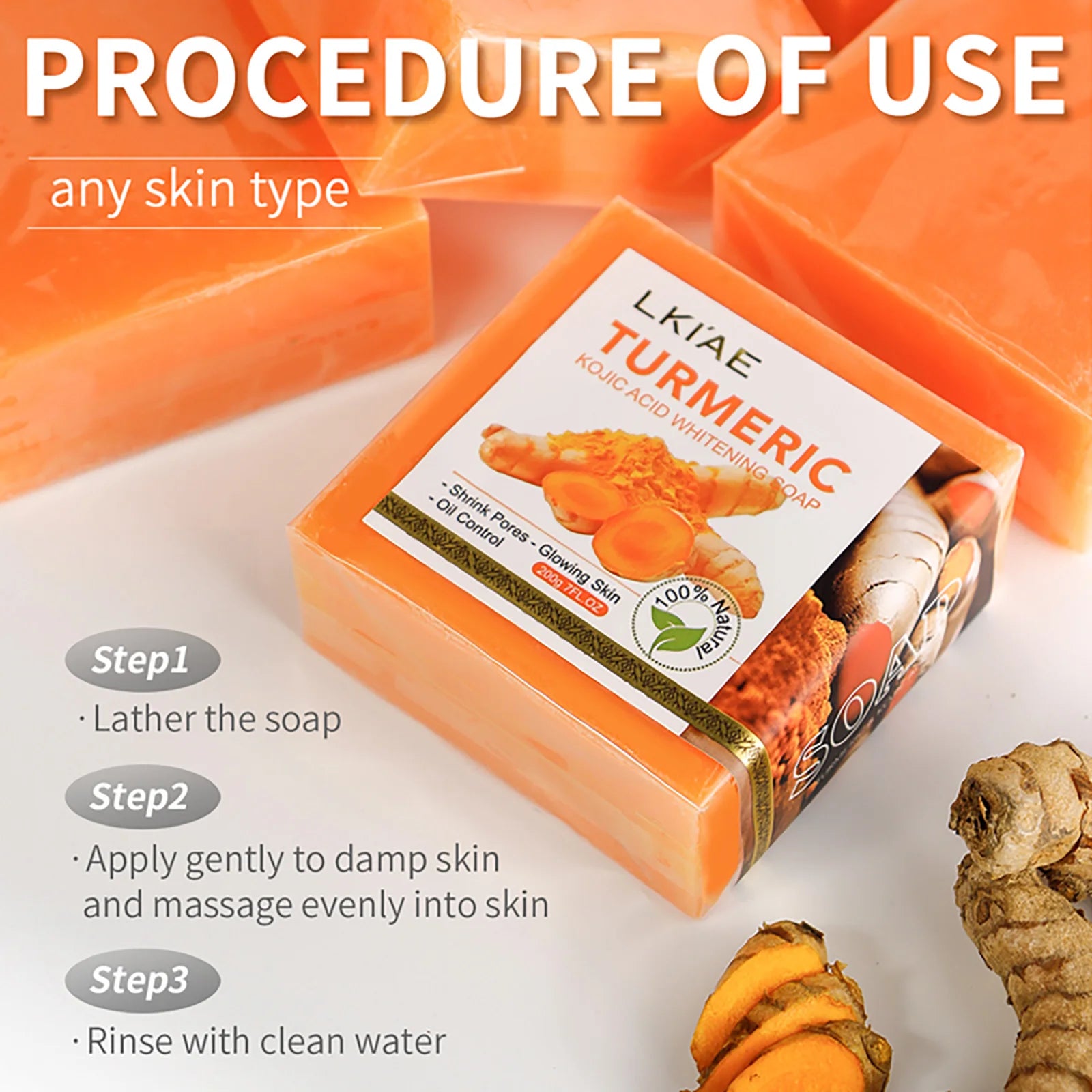 Natural Turmeric Body Wash – Brightening & Deep Cleansing Soap Bar 2 for 1