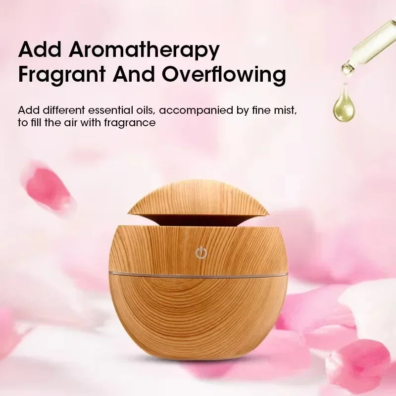 Mini Woodgrain USB Humidifier – Essential Oil Diffuser & Aromatherapy