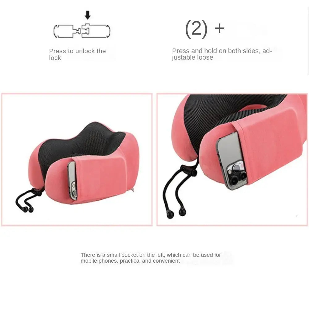 U-Shaped Memory Foam Travel Pillow – Neck Support Cushion for Travel Essentials
