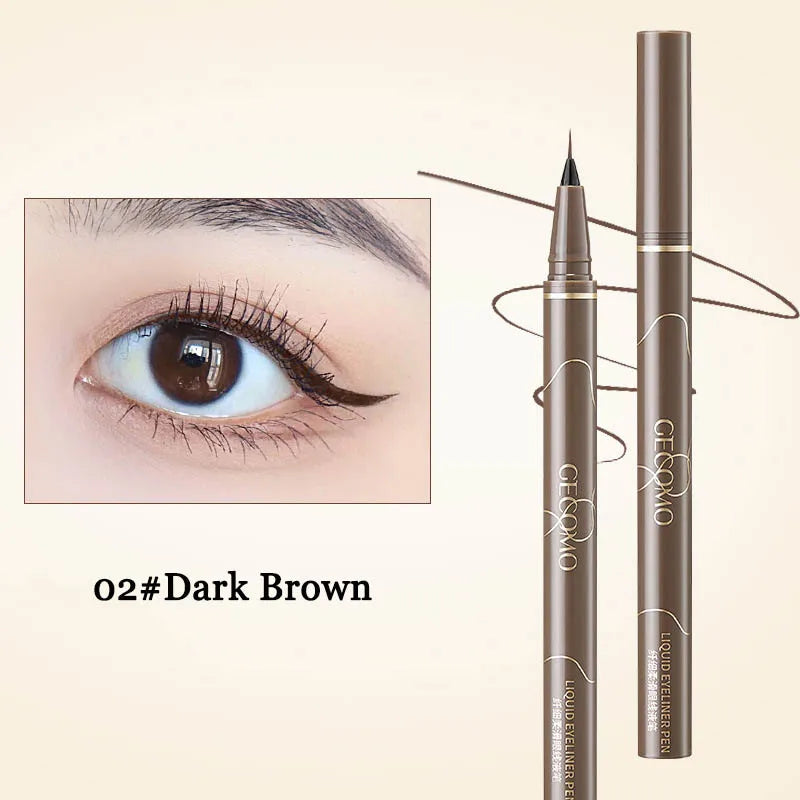 Ultra-Thin Eyeliner Pen – Black/Brown Waterproof Liner for Lower Lash & Silkworm Eyes