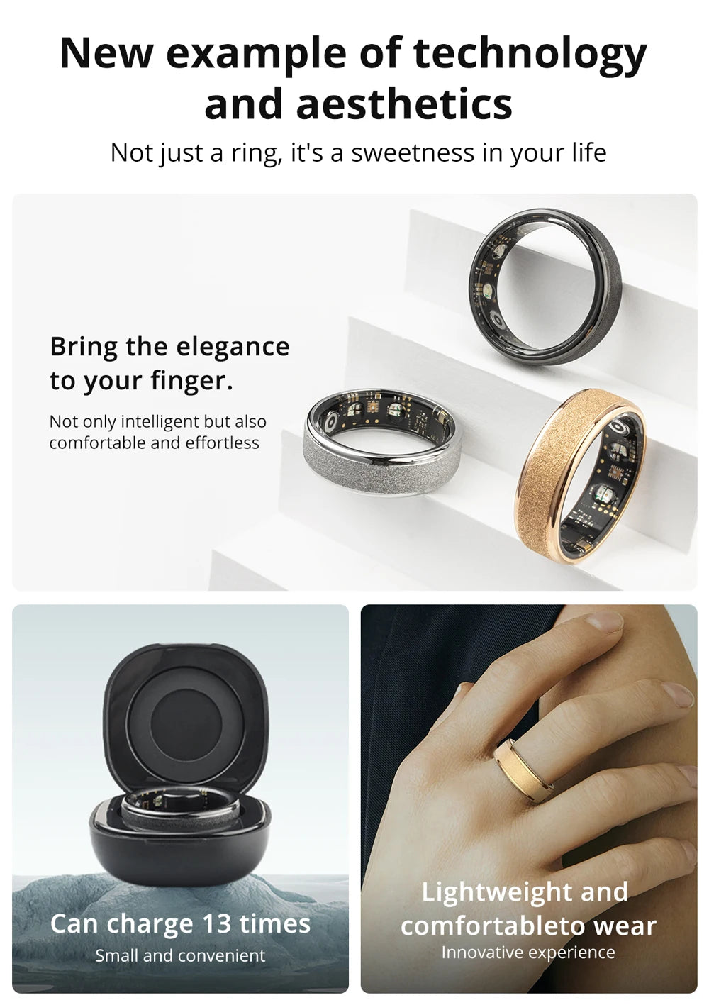 COLMI R10 Smart Ring – Health, Sleep Monitor & 5ATM Waterproof with Charging Case