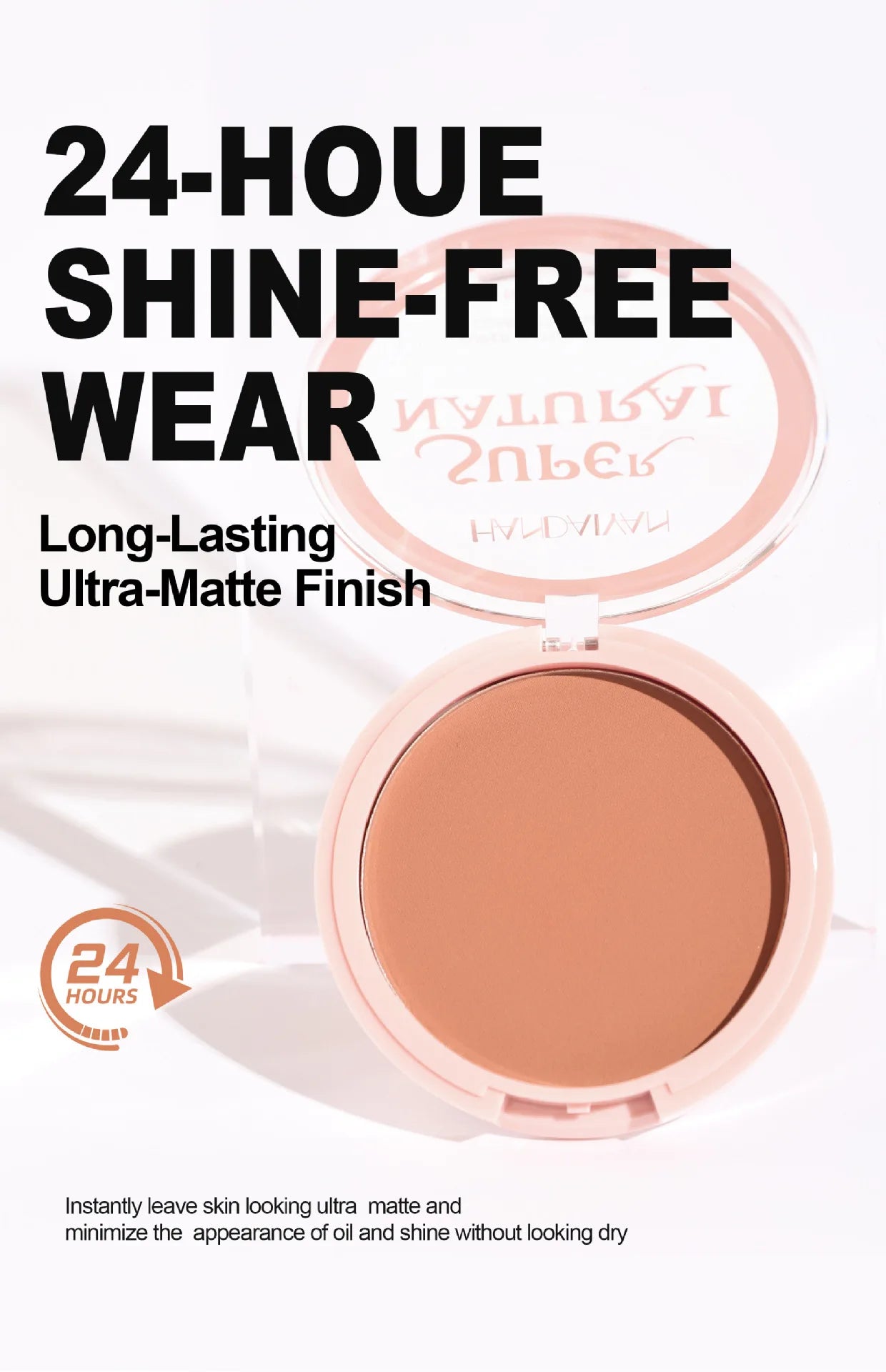 8 Color Matte Face Pressed Powder – 24 Hours Oil Control, Natural Setting Powder Foundation: