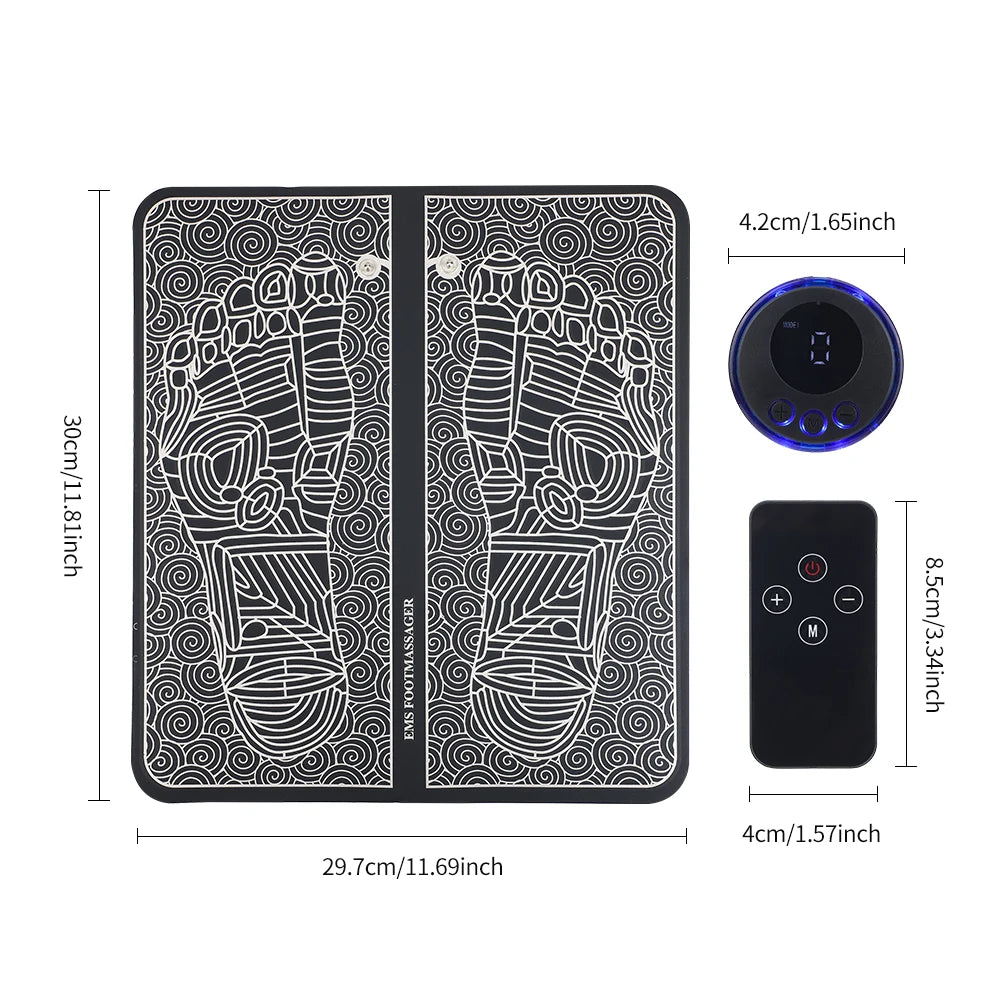 TENS Foot Massager Pad – EMS Pulse & Detox Therapy for Legs & Feet