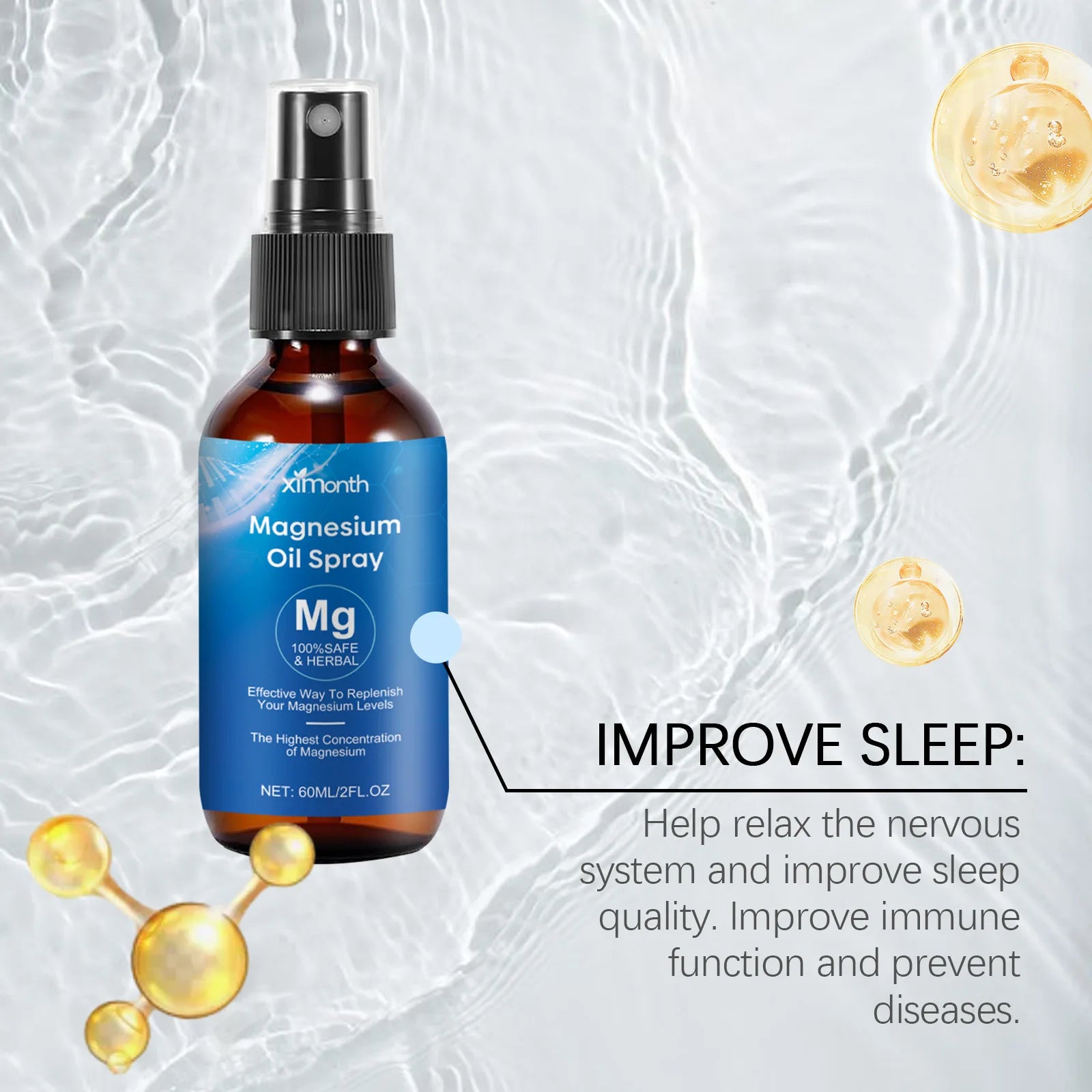 Pure Magnesium Oil Spray – Stress Relief & Sleep Support