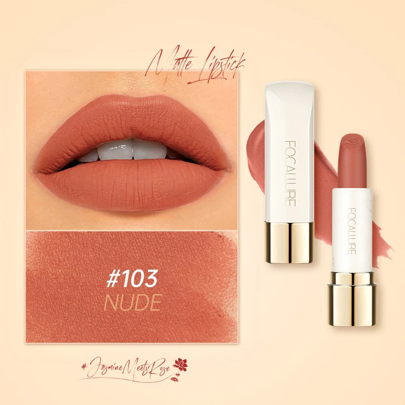 FOCALLURE 16 Shades Matte Lipstick Set – Waterproof, High-Pigment, Natural Finish: