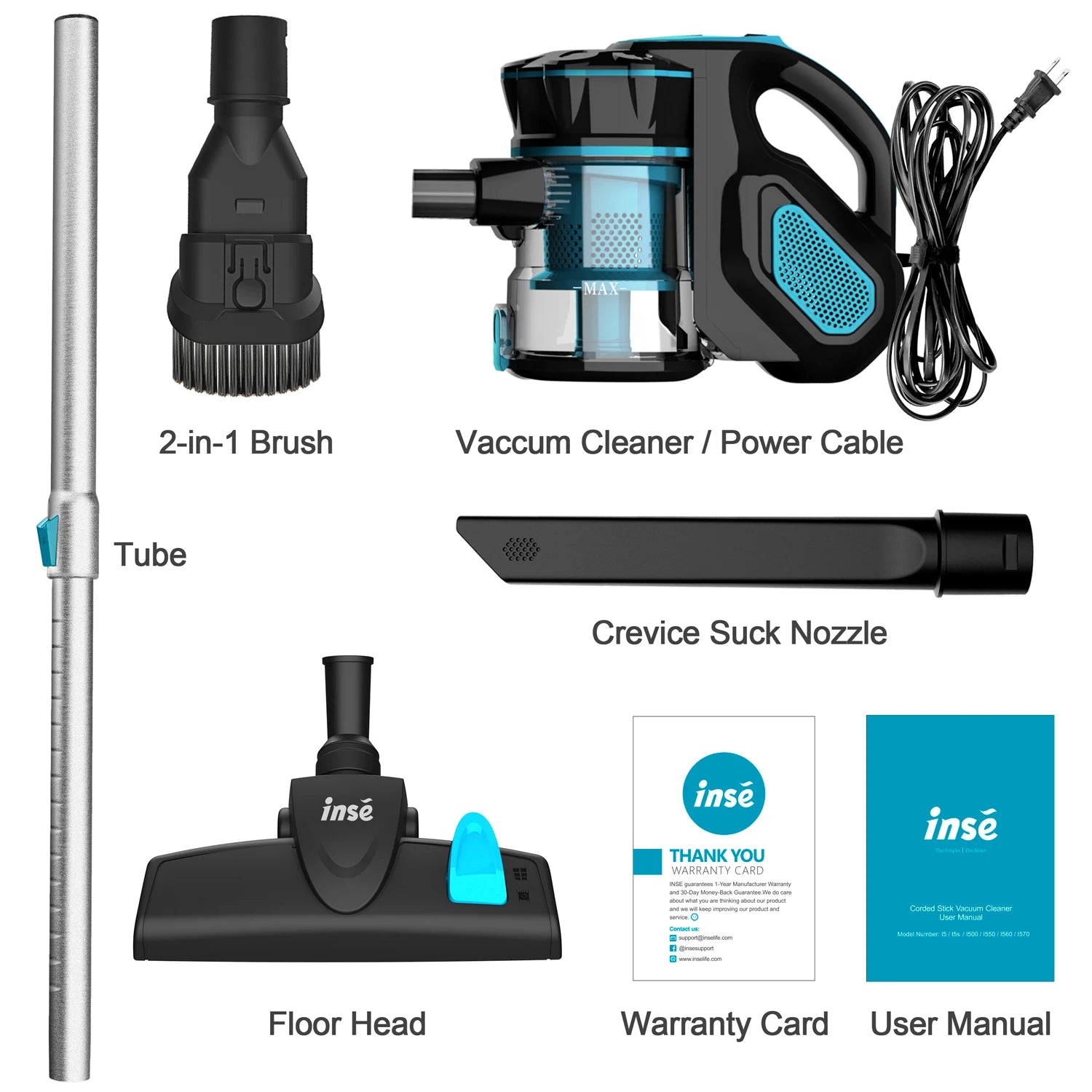 INSE I5 Corded Stick Vacuum – 18KPa Powerful Suction for Home & Pet Hair