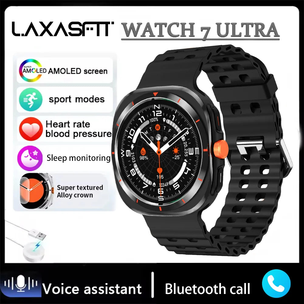 LAXASFIT GT7 Ultra Smartwatch – Bluetooth Calling & AMOLED Fitness Tracker