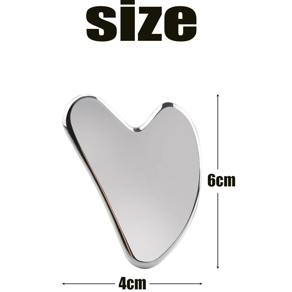 Stainless Steel Gua Sha Scraper – Face & Body Massage Tool