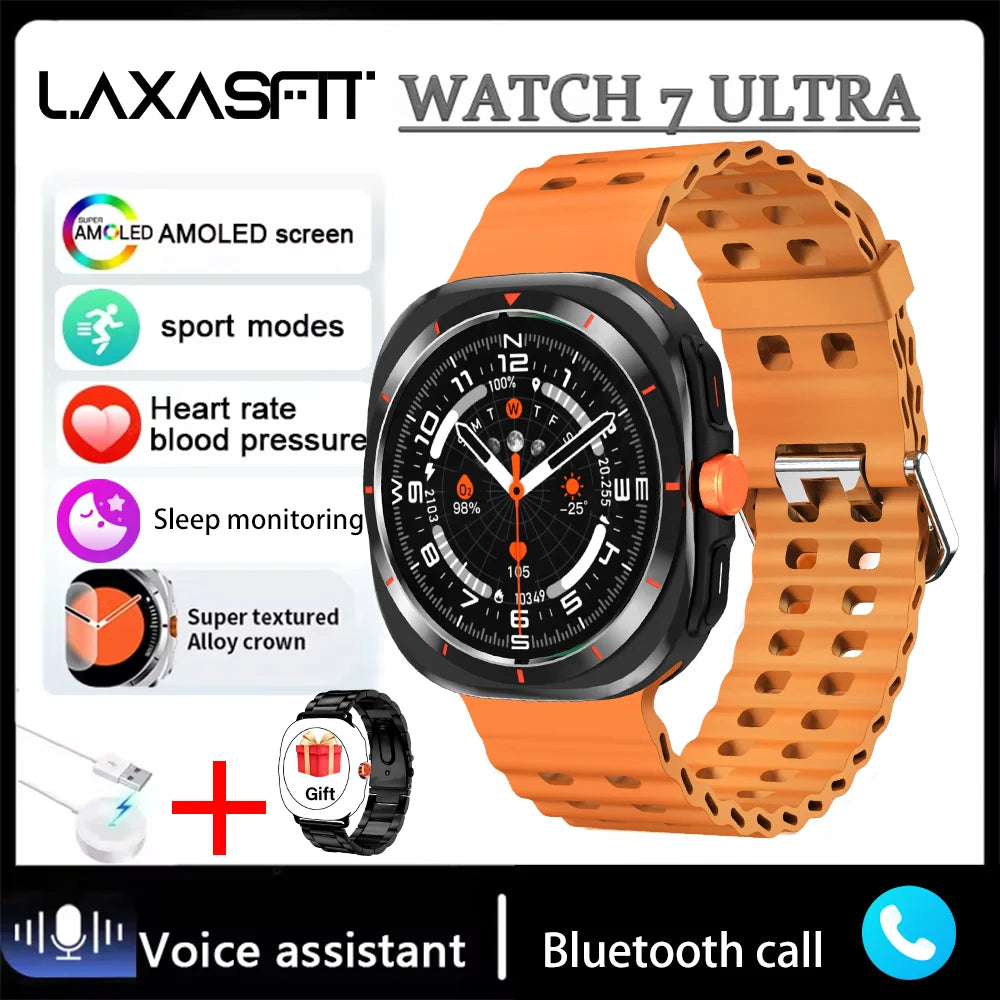 LAXASFIT GT7 Ultra Smartwatch – Bluetooth Calling & AMOLED Fitness Tracker