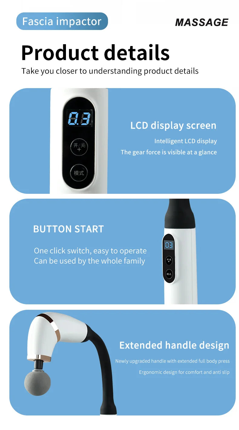 Smart Fascia Massage Gun – Handheld Electric Muscle Massager