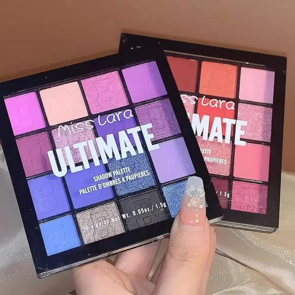 16-Color Matte & Shimmer Eyeshadow Palette – High-Pigment & Waterproof