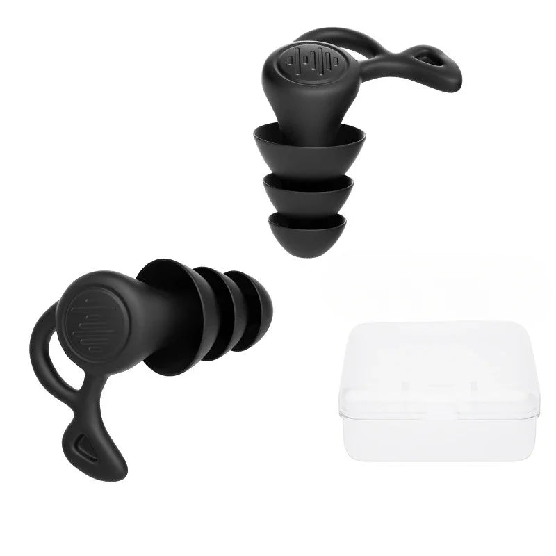 3-Layer Silicone Earplugs – Reusable Waterproof Noise-Reducing Ear Protection