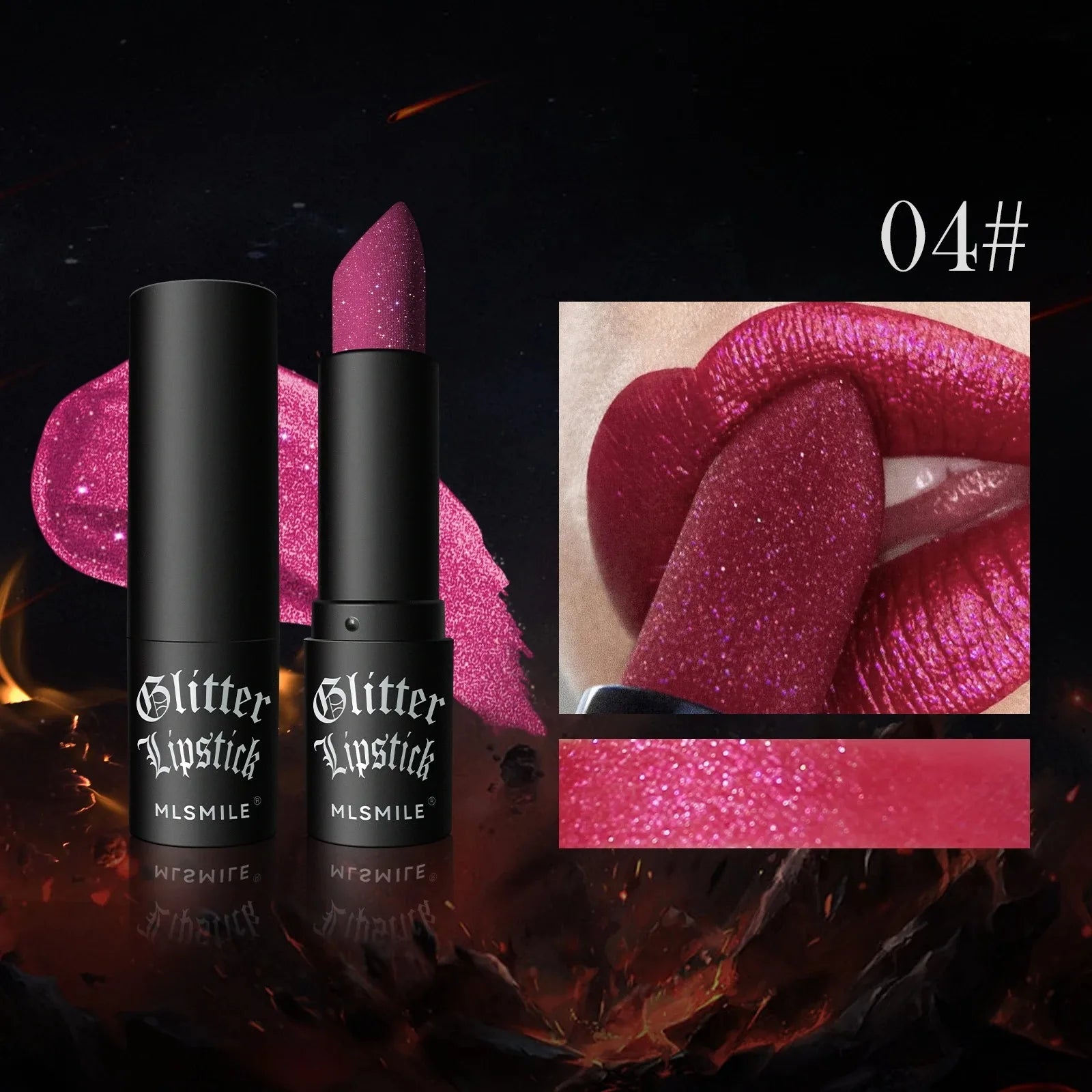 7-Color Diamond Matte Lipstick – Waterproof Glitter Lip Tint Balm