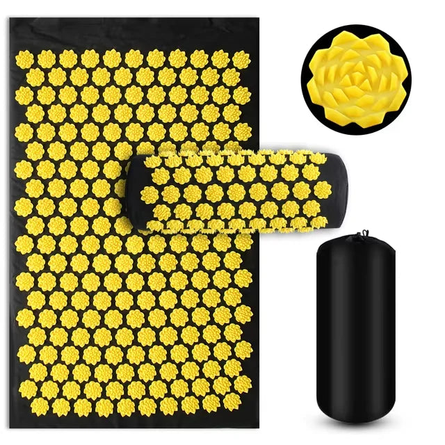 Acupressure Yoga Mat & Pillow Set – Full Body Spike Massage for Pain Relief & Relaxation