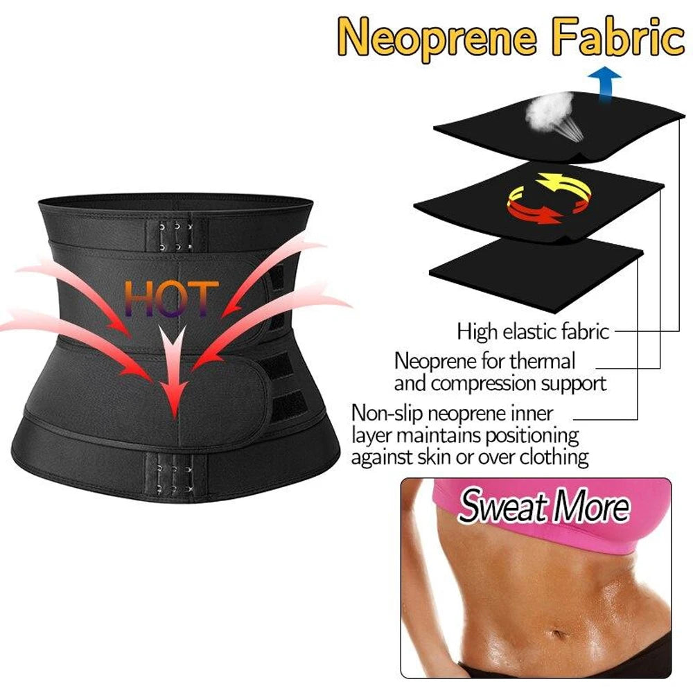 Neoprene Waist Trainer Belt – Tummy Control Sweat Cincher for Workout