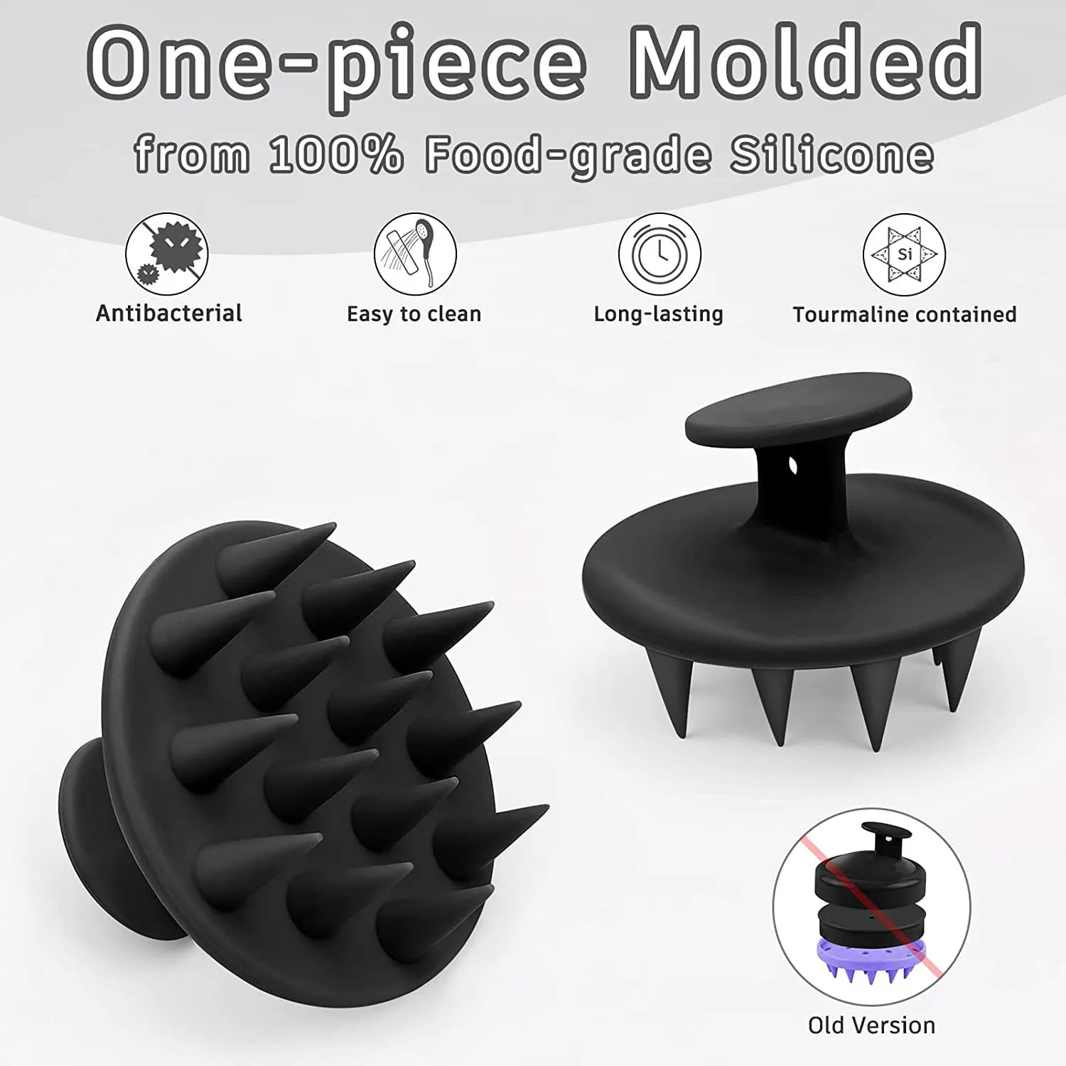Silicone Scalp Massager Brush for Thick & Curly Hair