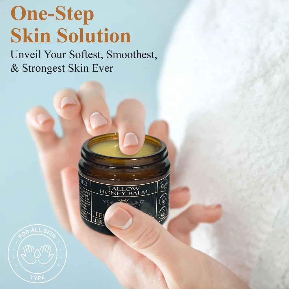 Organic Beef Tallow Balm with Raw Honey – All-Natural Moisturizer