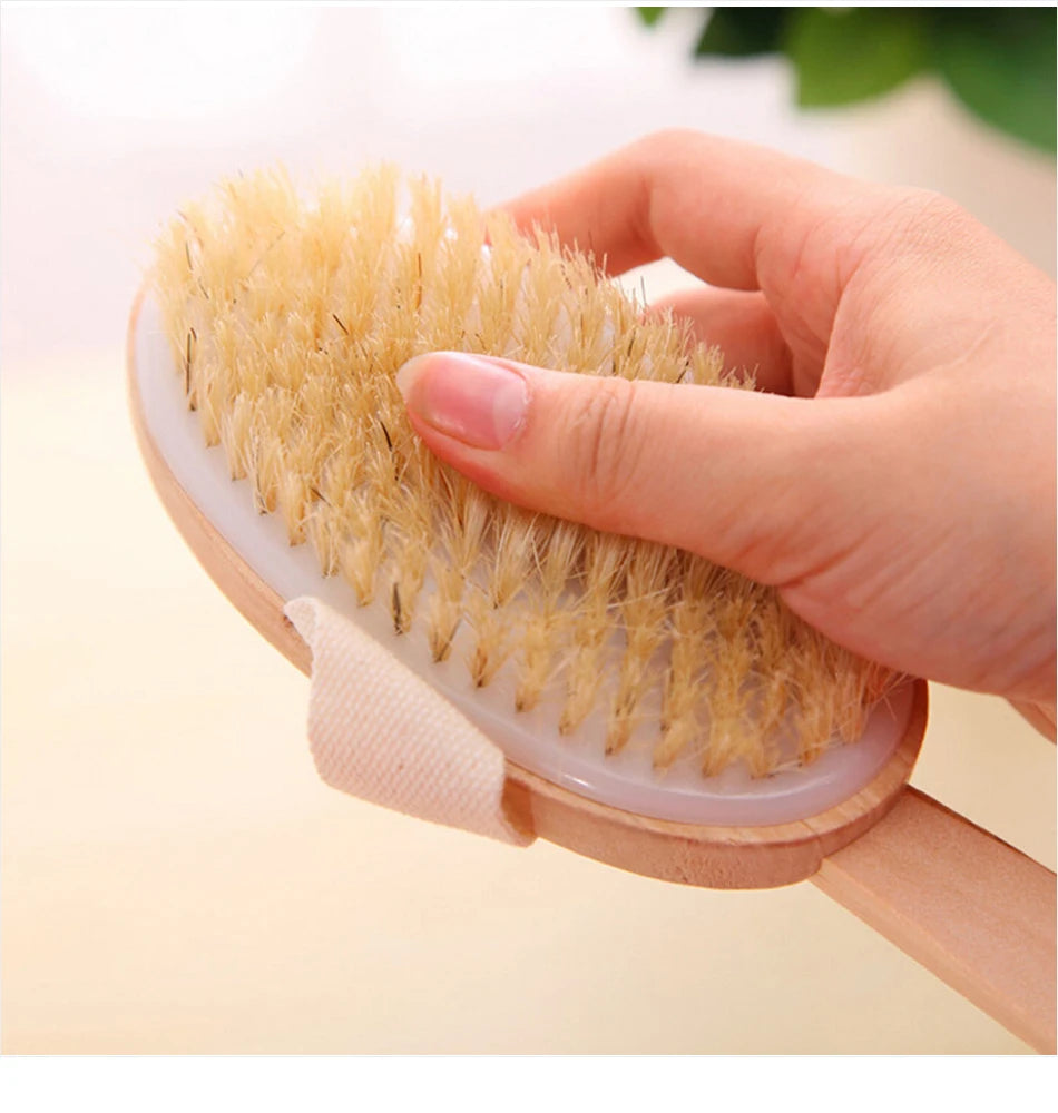 Exfoliating Wooden Body Brush with Natural Bristles