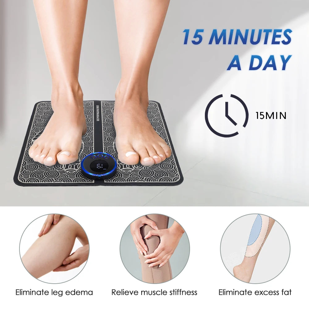 TENS Foot Massager Pad – EMS Pulse & Detox Therapy for Legs & Feet