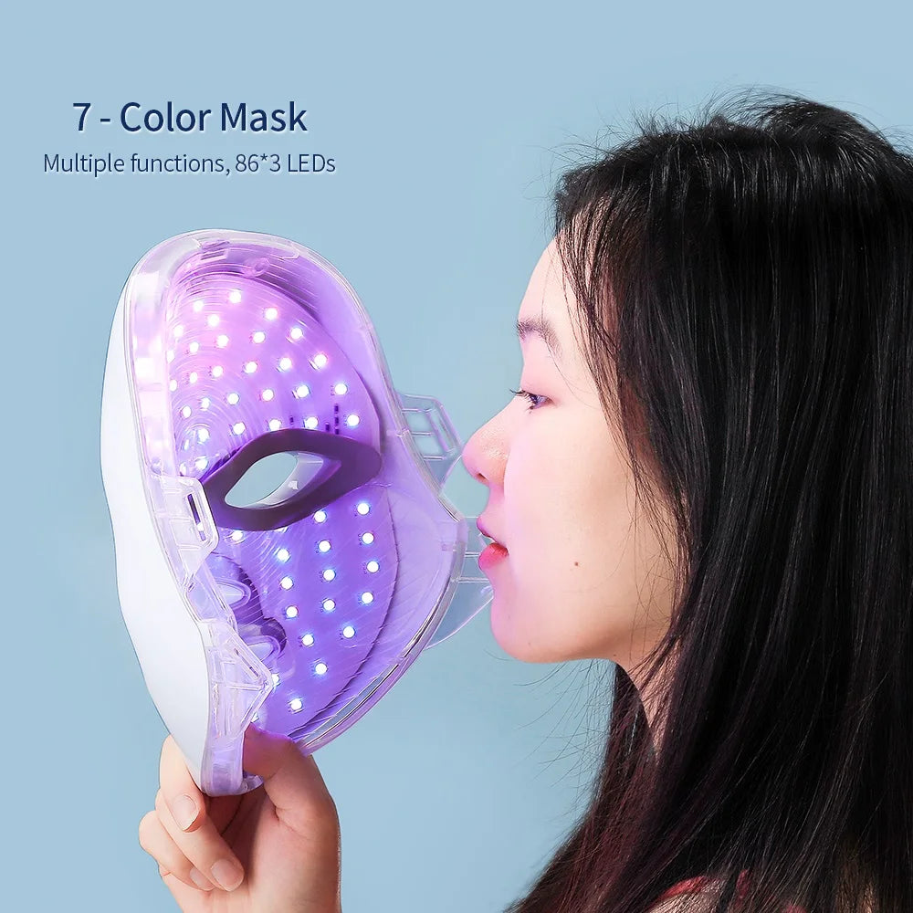 Rechargeable 7-Color LED Facial Mask – Skin Rejuvenation & Acne Treatment