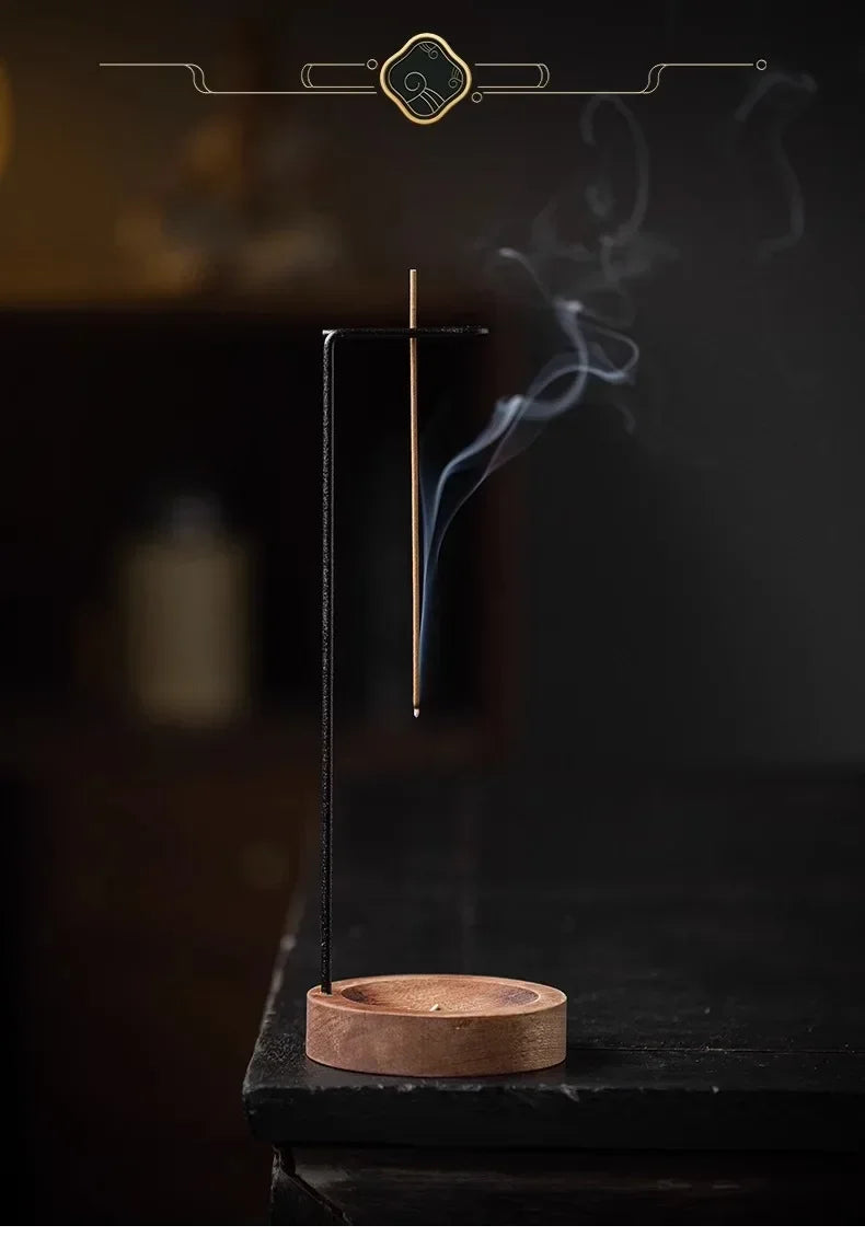 Creative Upside Down Wooden Incense Burner – Decorative Stick Holder