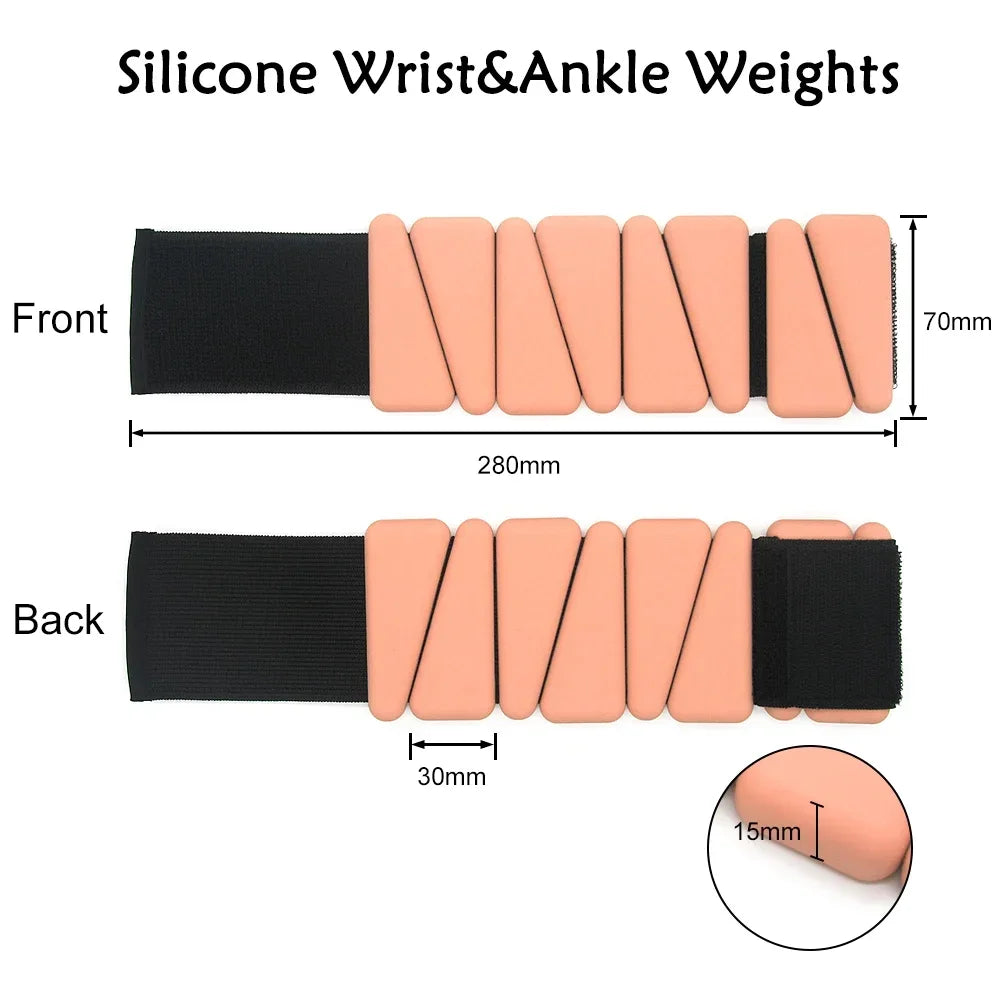 1/2 lb Adjustable Silicone Wrist & Ankle Weights – Fitness & Yoga Bands