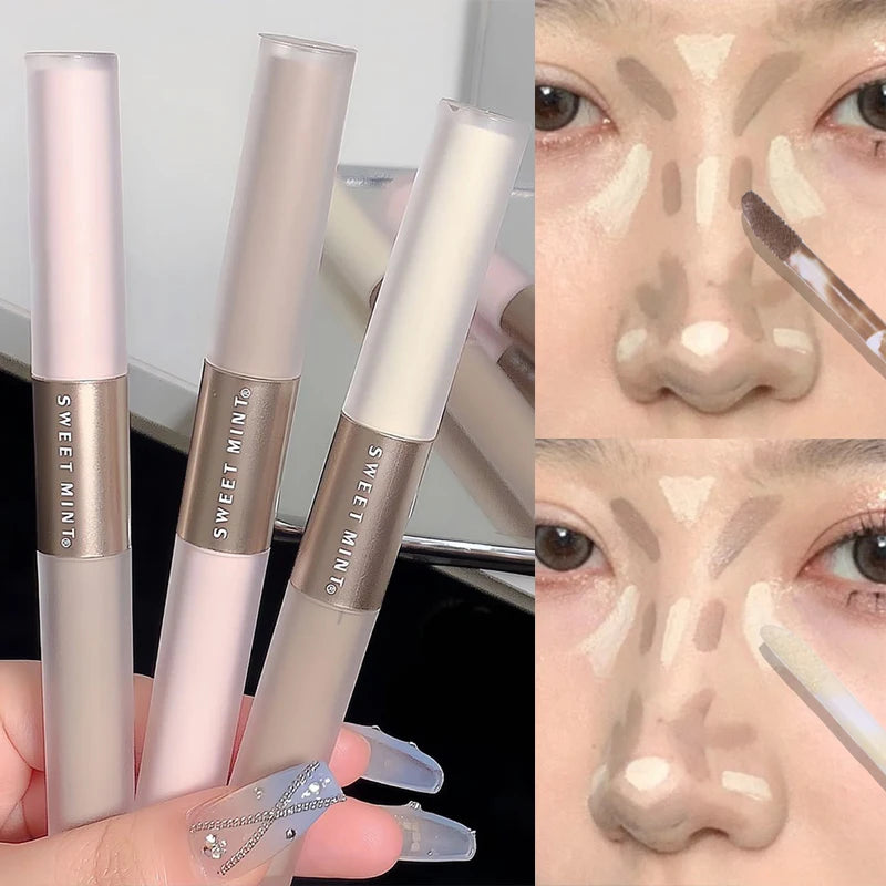 2-in-1 Matte Contour & Highlighter Stick – Double-Ended Cream Bronzer