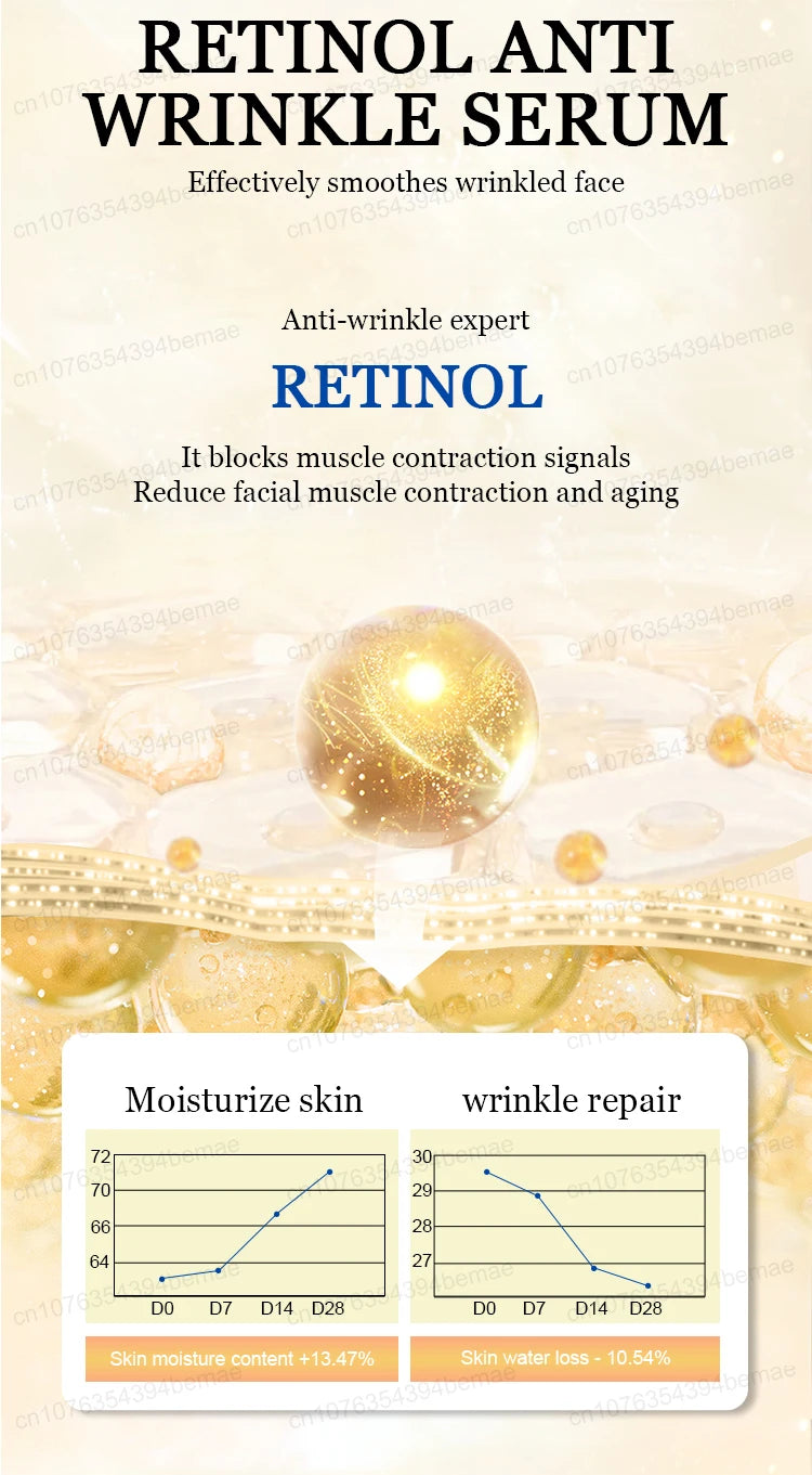 Anti-aging serum Wrinkles fade. Beauty stays.