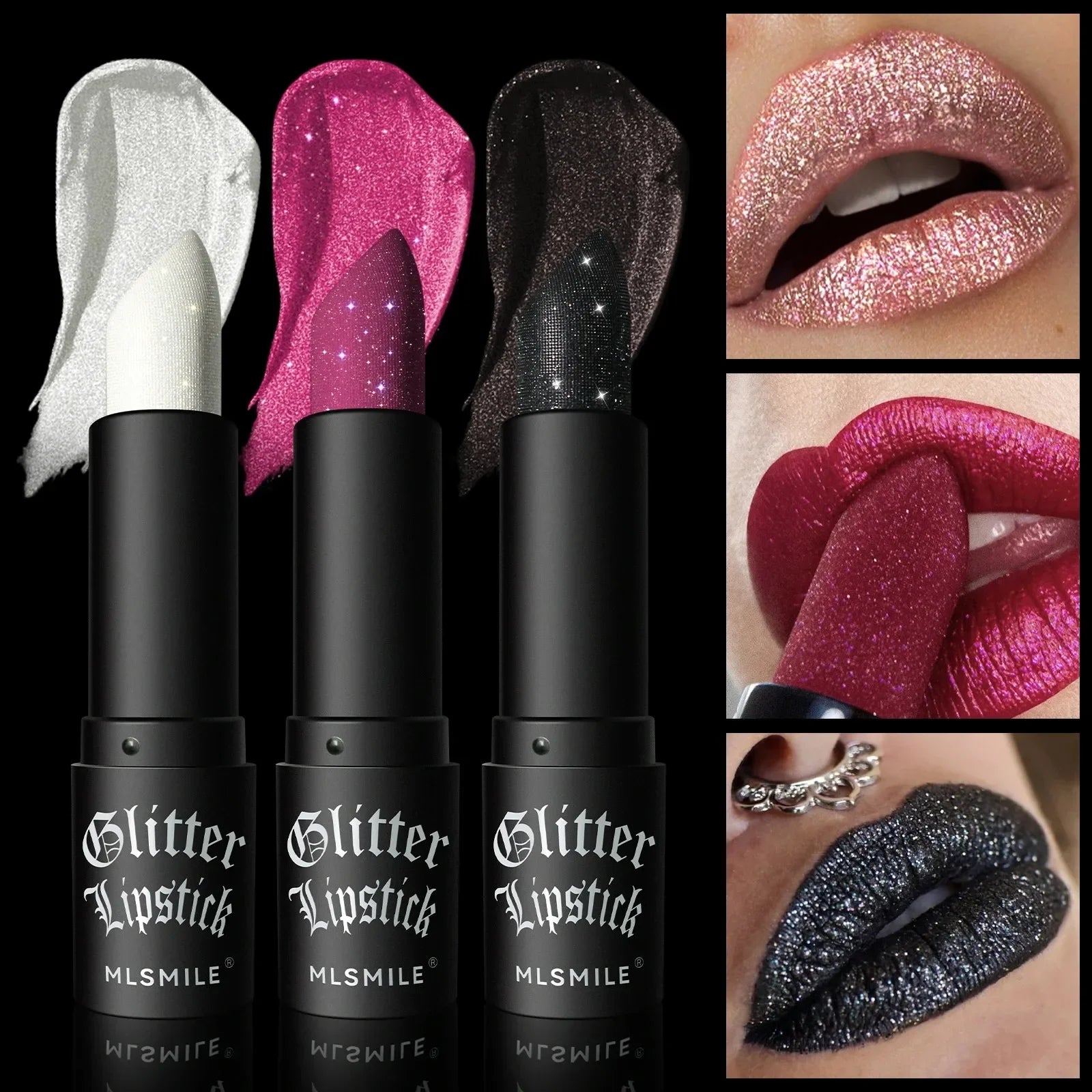 7-Color Diamond Matte Lipstick – Waterproof Glitter Lip Tint Balm
