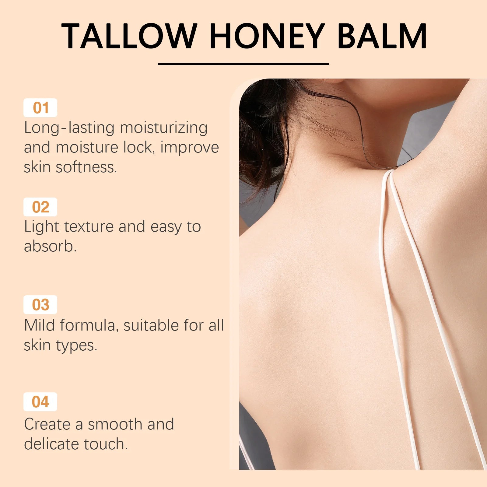 Whipped Beef Tallow & Honey Moisturizer – Fast-Absorbing Face & Body Cream