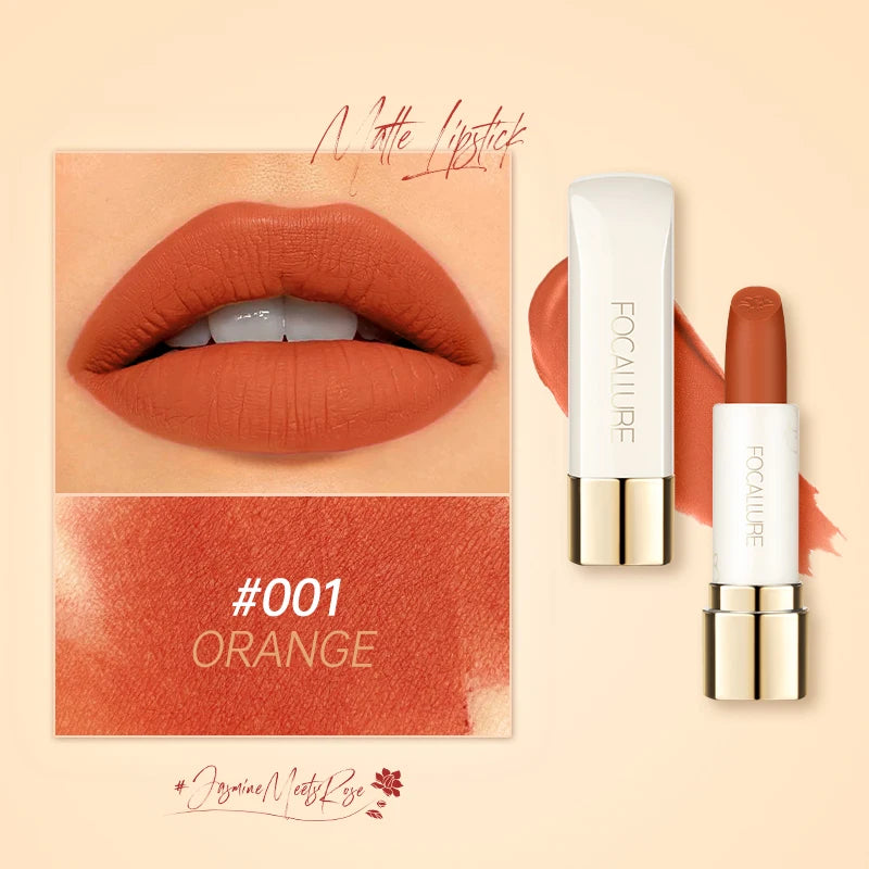 FOCALLURE 16 Shades Matte Lipstick Set – Waterproof, High-Pigment, Natural Finish: